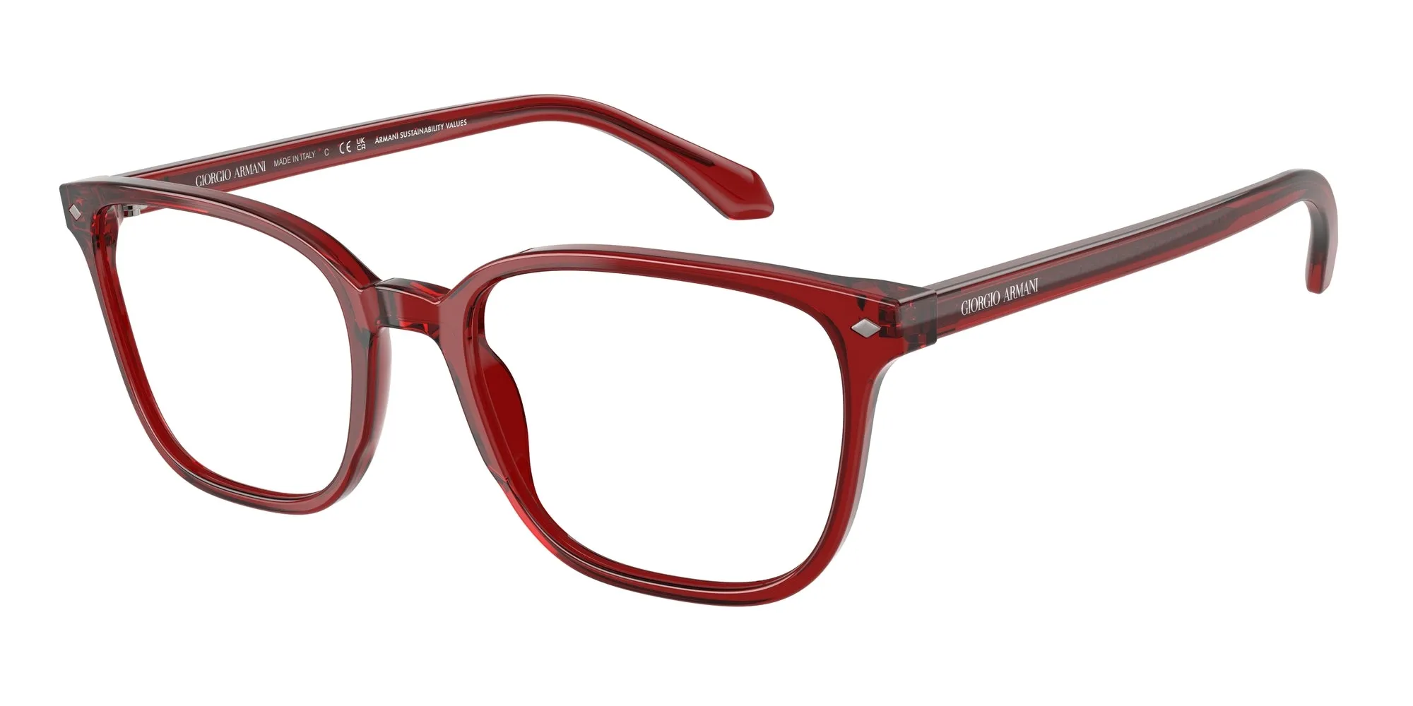 Giorgio Armani AR7265 6170 Montature da vista Acetato Rosso Trasparente Pillow Normale - immagine 1