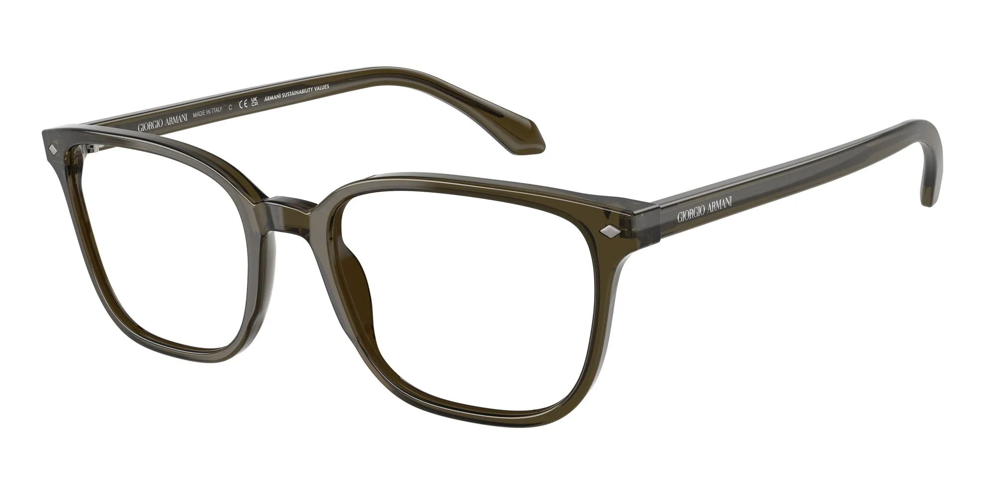 Giorgio Armani AR7265 6169 Montature da vista Acetato Verde Trasparente Pillow Normale - immagine 1