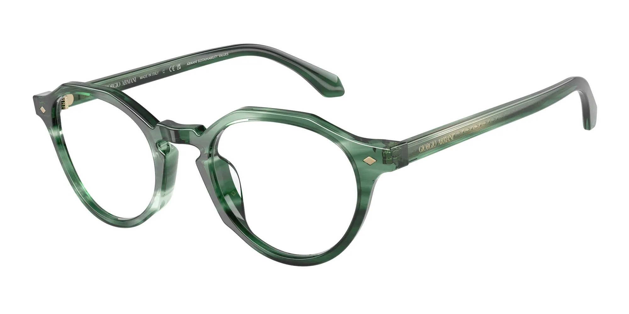 Giorgio Armani AR7264U 6164 Montature da vista Acetato Verde Pantos Normale - immagine 1