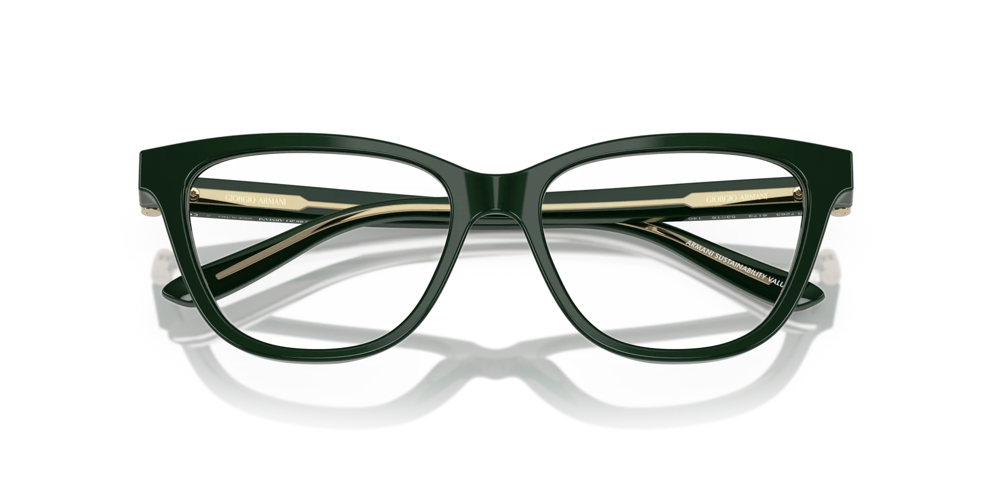 Giorgio Armani AR7263 6173 Montature da vista Acetato Verde Cat Eye Normale - immagine 2