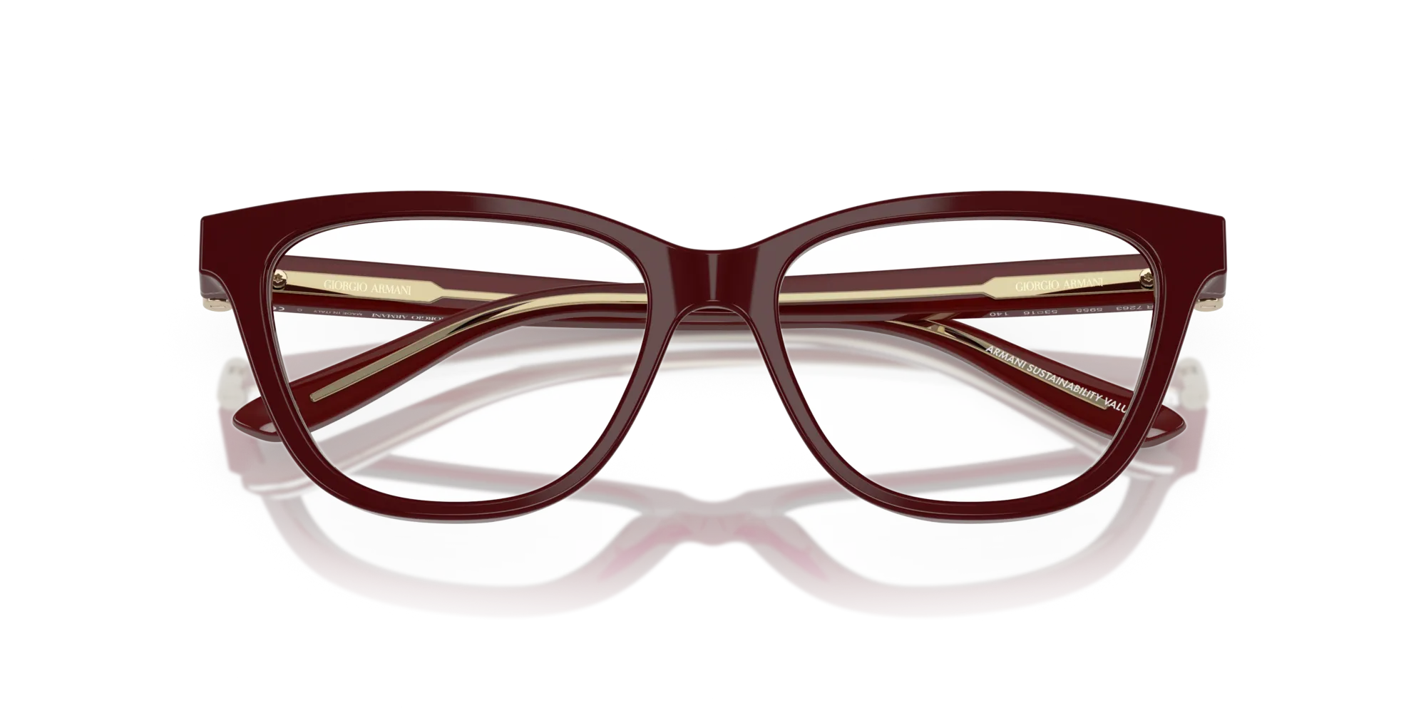 Giorgio Armani AR7263 5955 Montature da vista Acetato Rosso Cat Eye Normale - immagine 2