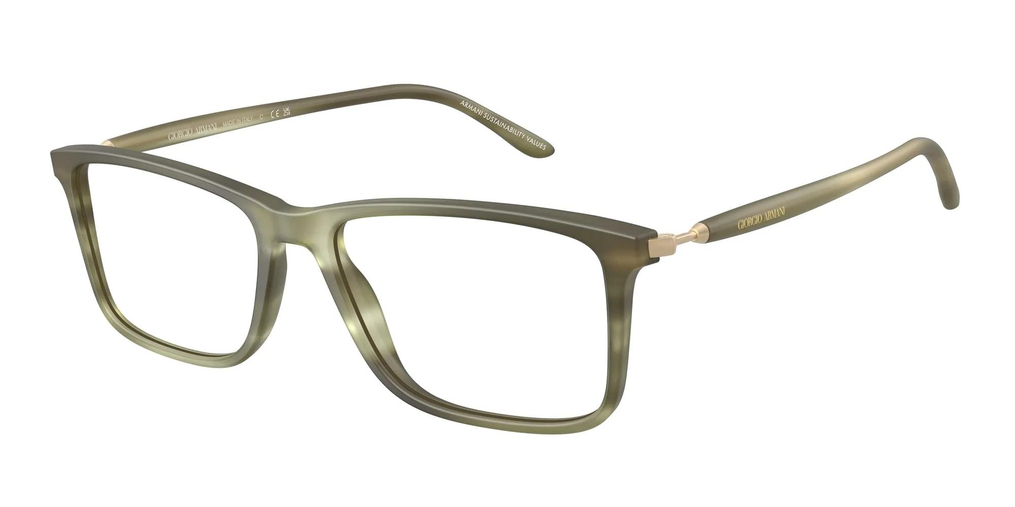 Giorgio Armani AR7261 6168 Montature da vista Acetato Verde Trasparente Squadrata Normale - immagine 1