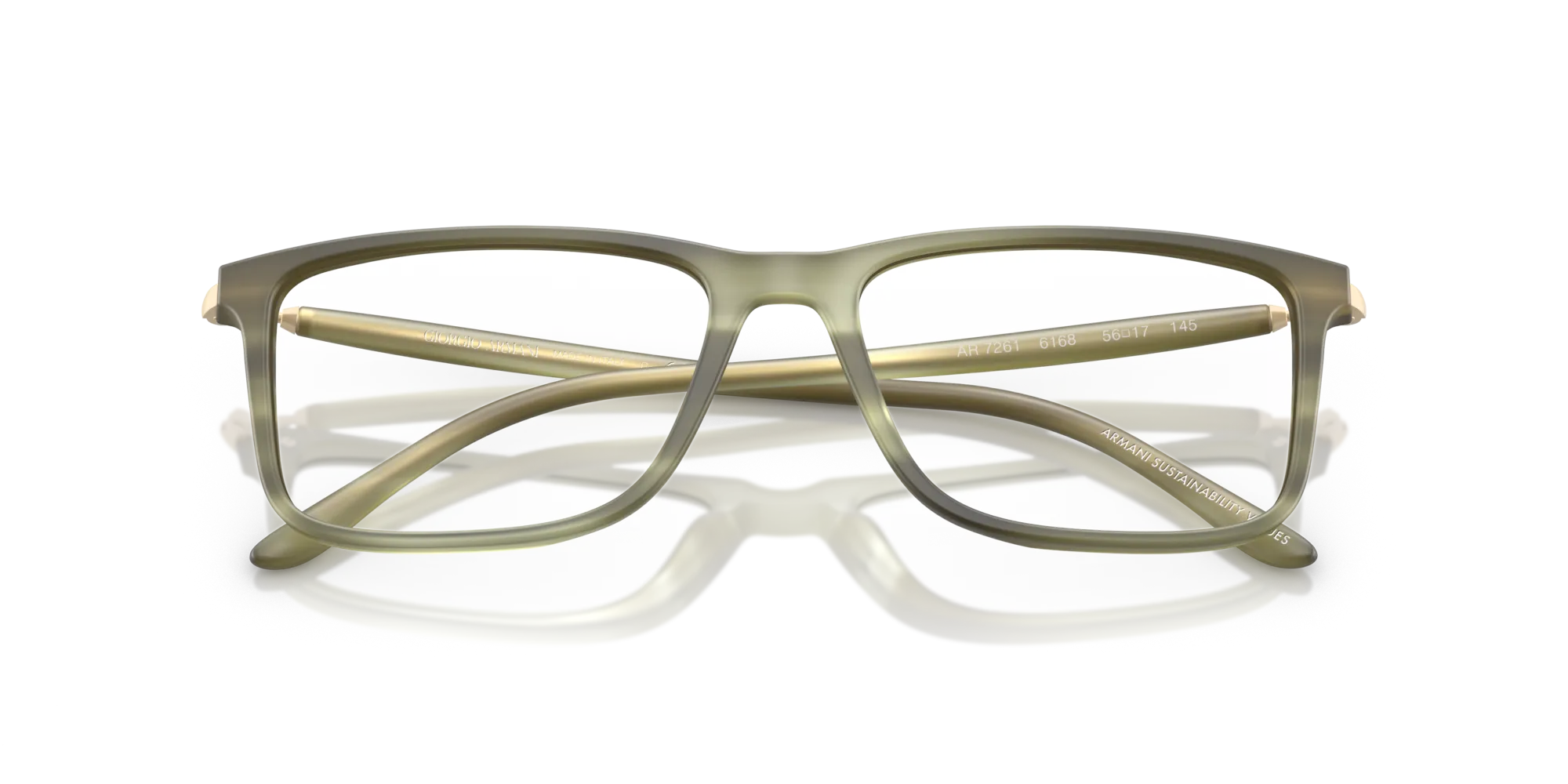 Giorgio Armani AR7261 6168 Montature da vista Acetato Verde Trasparente Squadrata Normale - immagine 2