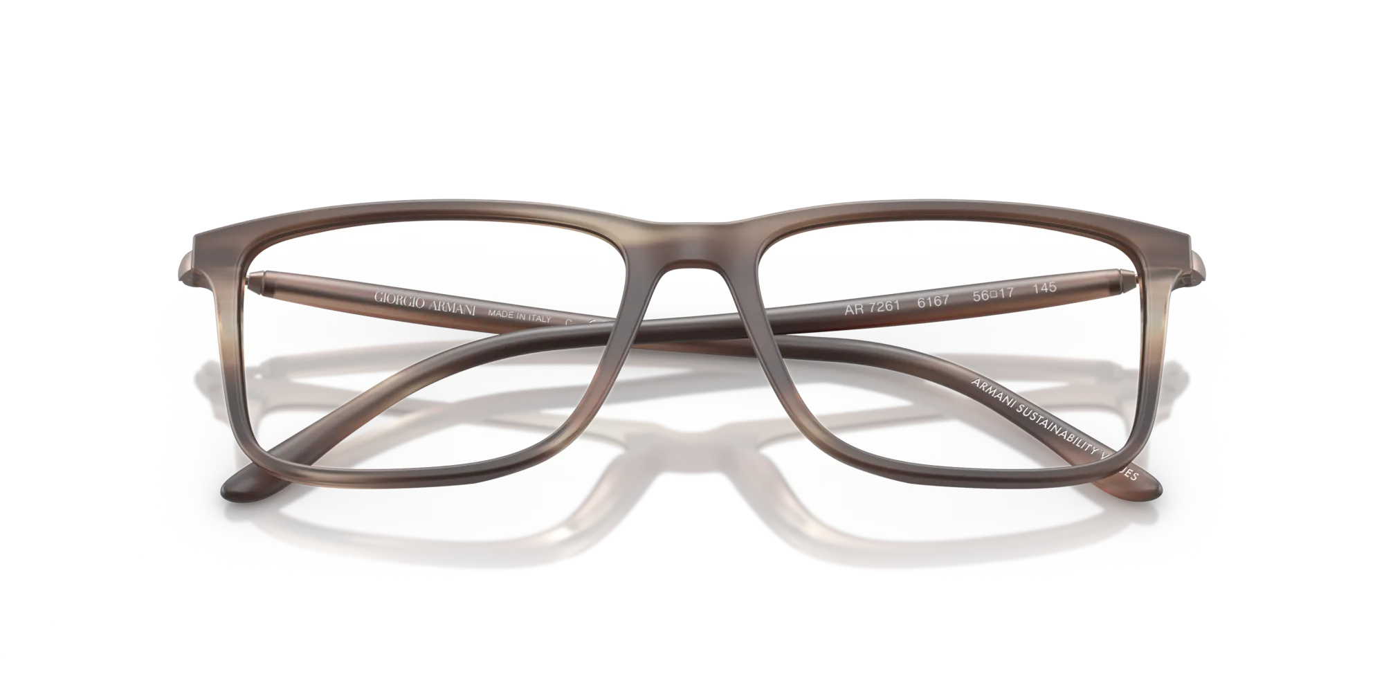 Giorgio Armani AR7261 6167 Montature da vista Acetato Marrone Trasparente Squadrata Normale - immagine 2