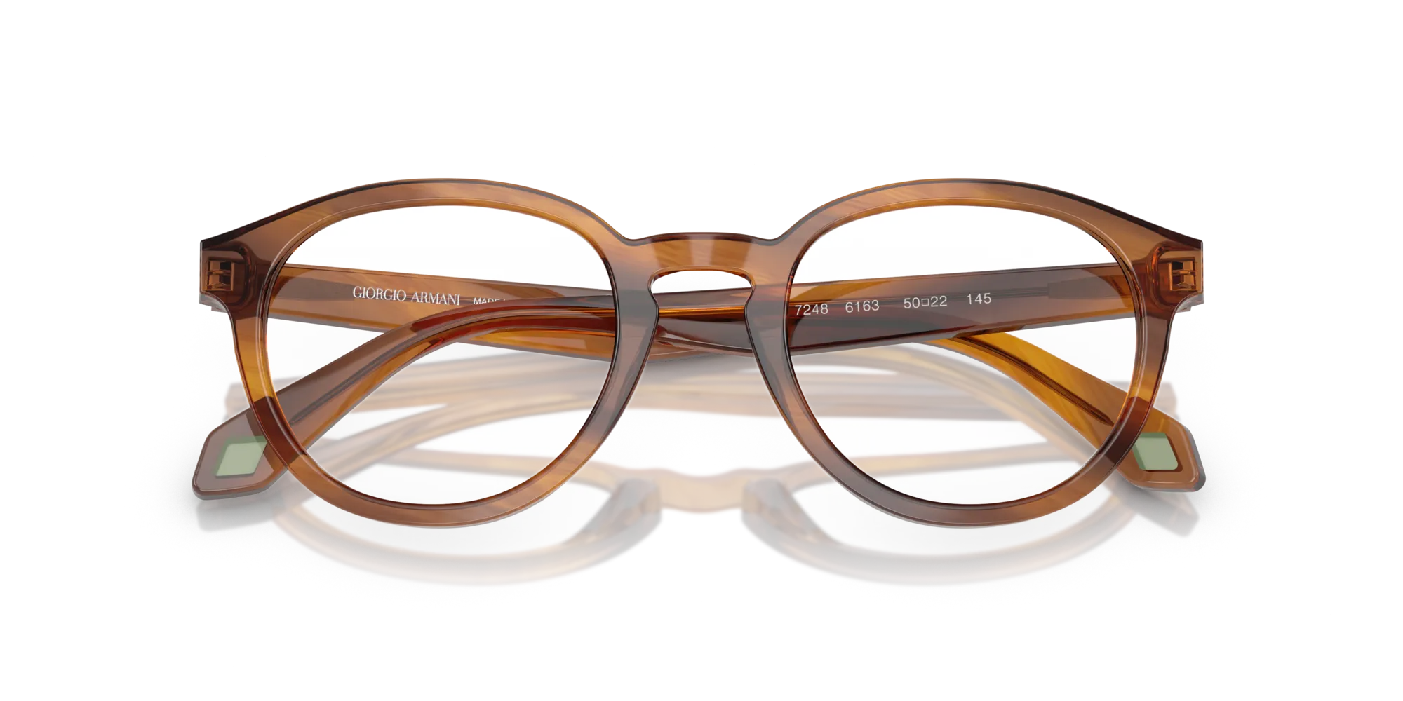 Giorgio Armani AR7248 6163 Montature da vista Acetato Tartaruga Trasparente Pantos Normale - immagine 2
