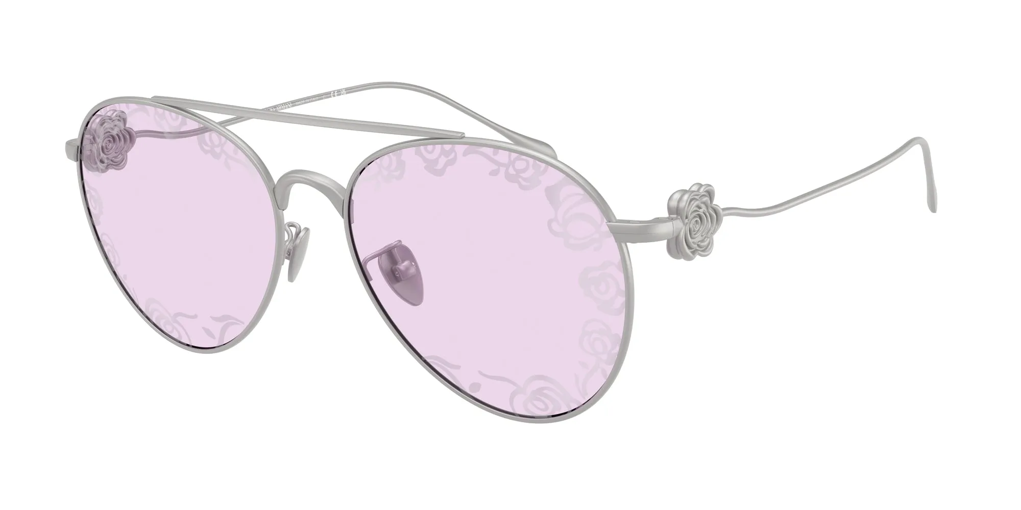 Giorgio Armani AR6167 3045Z9 Occhiali da sole Metallo Argento Pilot Normale - immagine 1