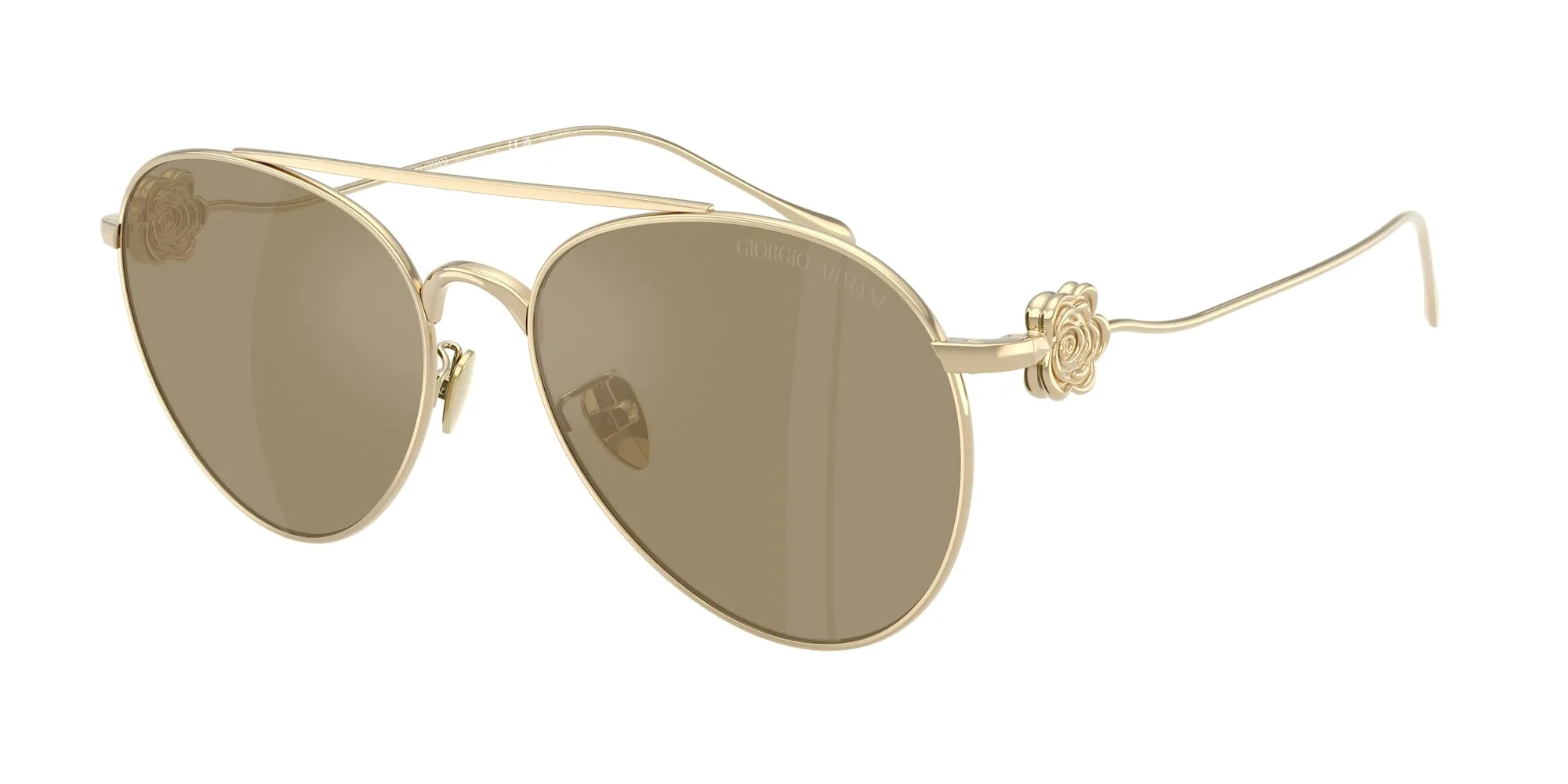 Giorgio Armani AR6167 30130W Occhiali da sole Metallo Oro Giallo Pilot Normale - immagine 1