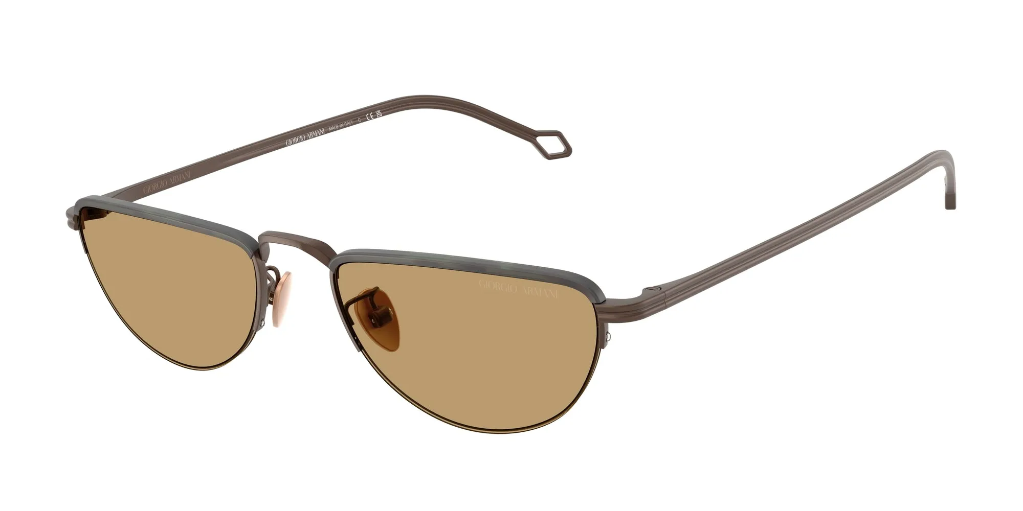 Giorgio Armani AR6166J 300673 Occhiali da sole Acciaio Bronzo Marrone Farfalla Normale - immagine 1