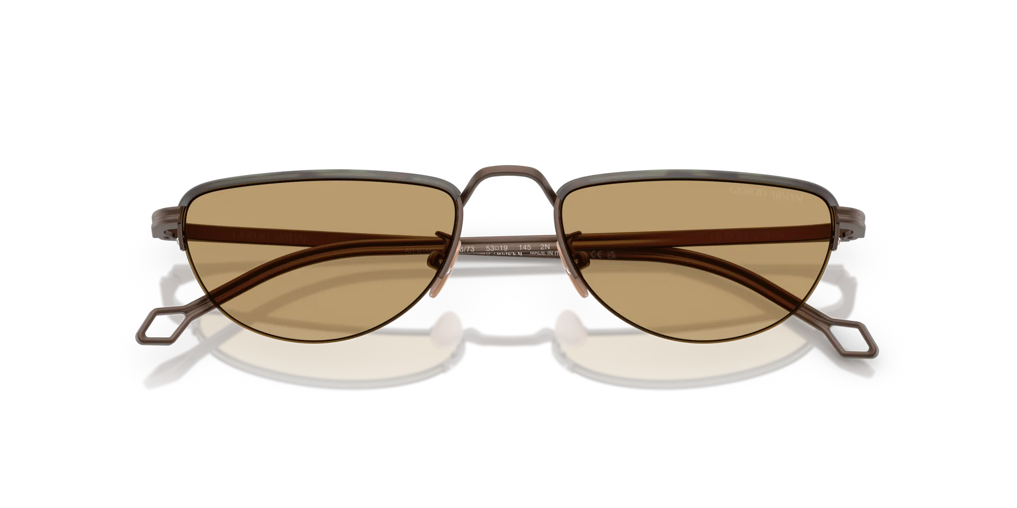 Giorgio Armani AR6166J 300673 Occhiali da sole Acciaio Bronzo Marrone Farfalla Normale - immagine 2