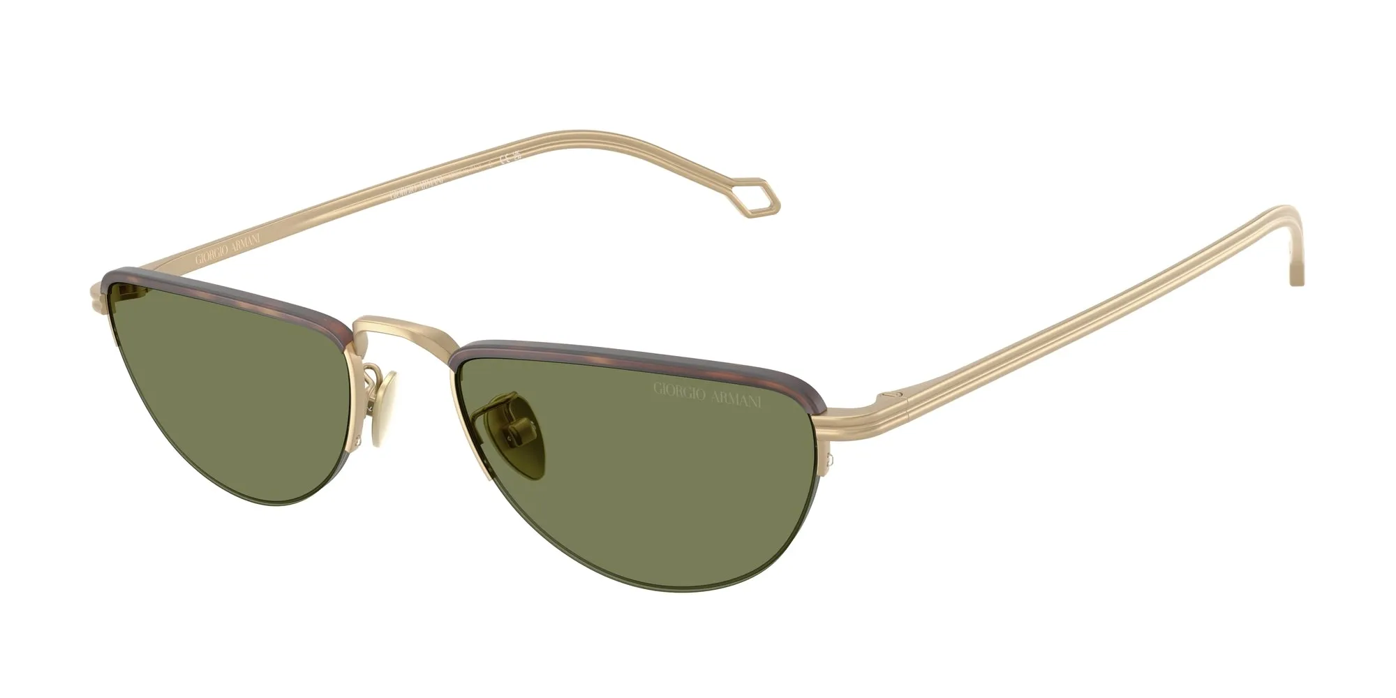 Giorgio Armani AR6166J 30022A Occhiali da sole Acciaio Oro Verde Farfalla Normale - immagine 1