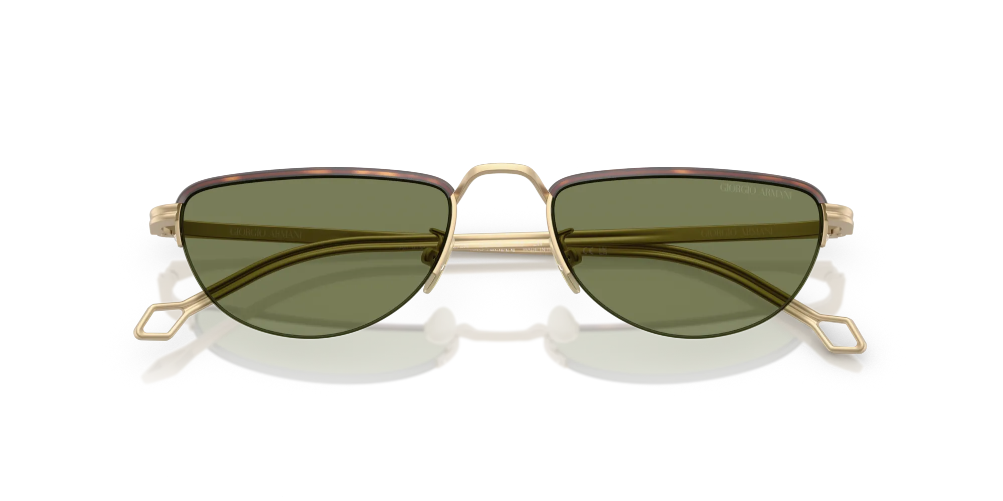 Giorgio Armani AR6166J 30022A Occhiali da sole Acciaio Oro Verde Farfalla Normale - immagine 2