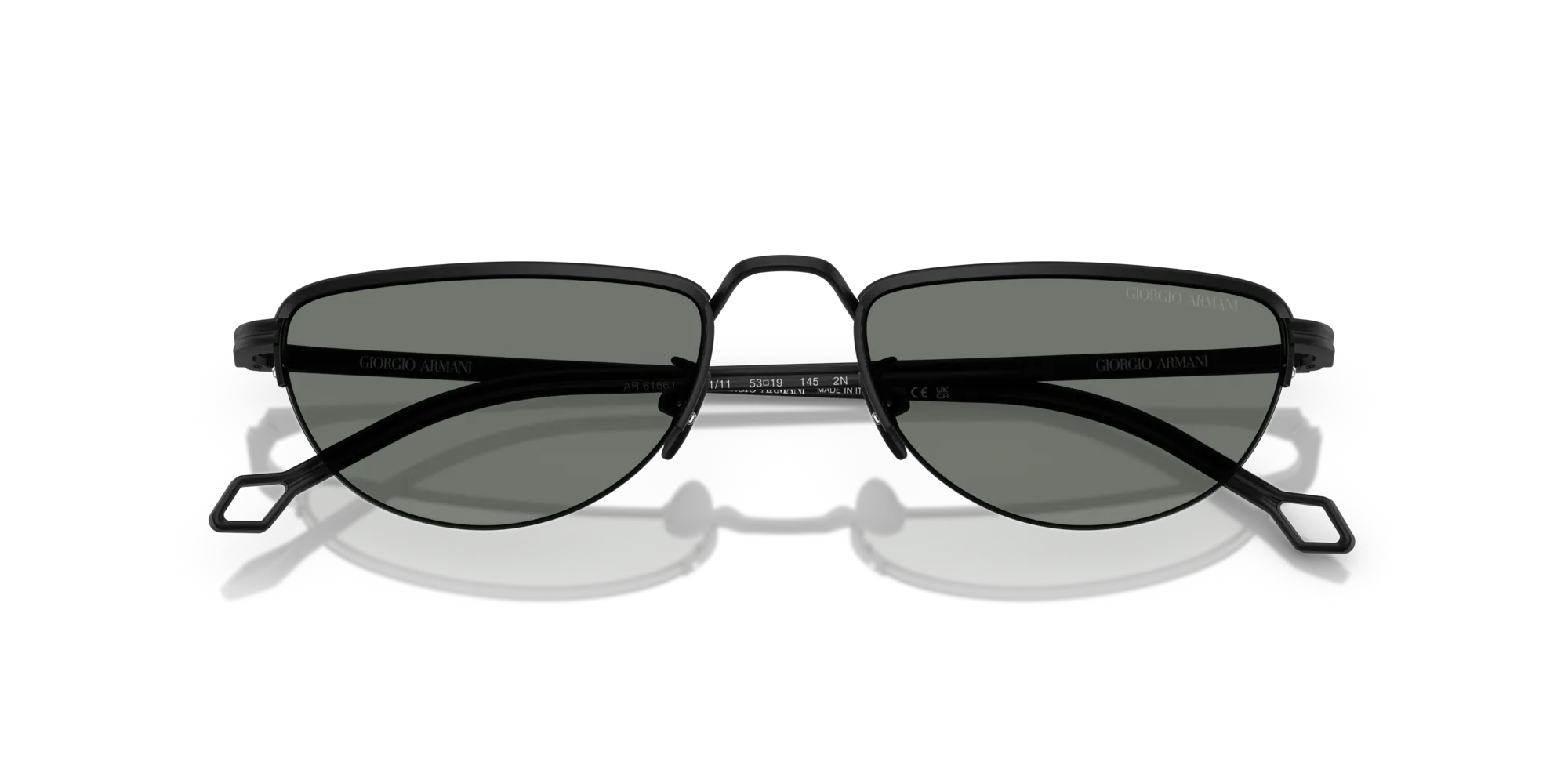 Giorgio Armani AR6166J 300111 Occhiali da sole Acciaio Nero Grigio Farfalla Normale - immagine 2