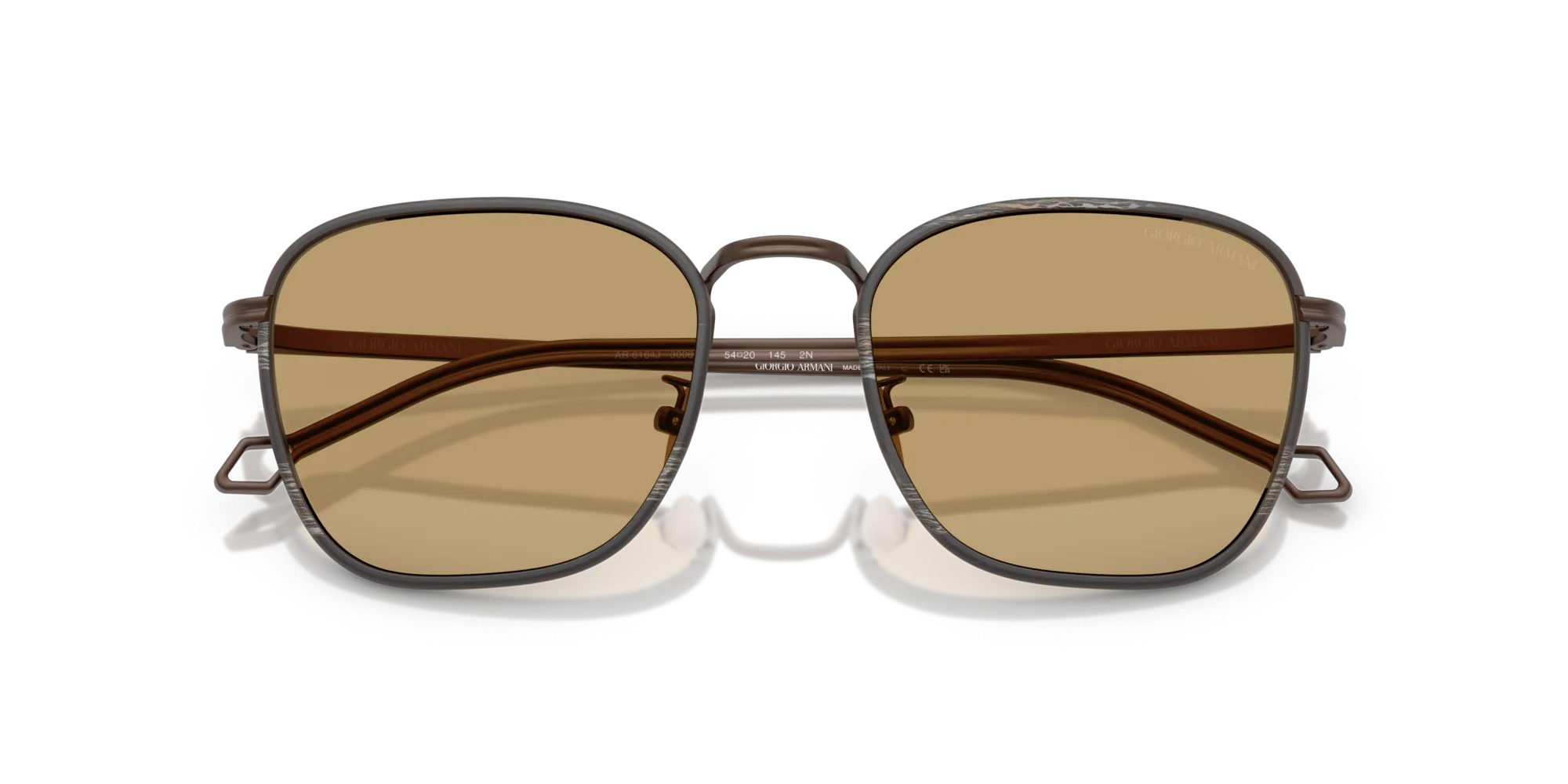 Giorgio Armani AR6164J 300673 Occhiali da sole Acciaio Bronzo Marrone Squadrata Normale - immagine 2