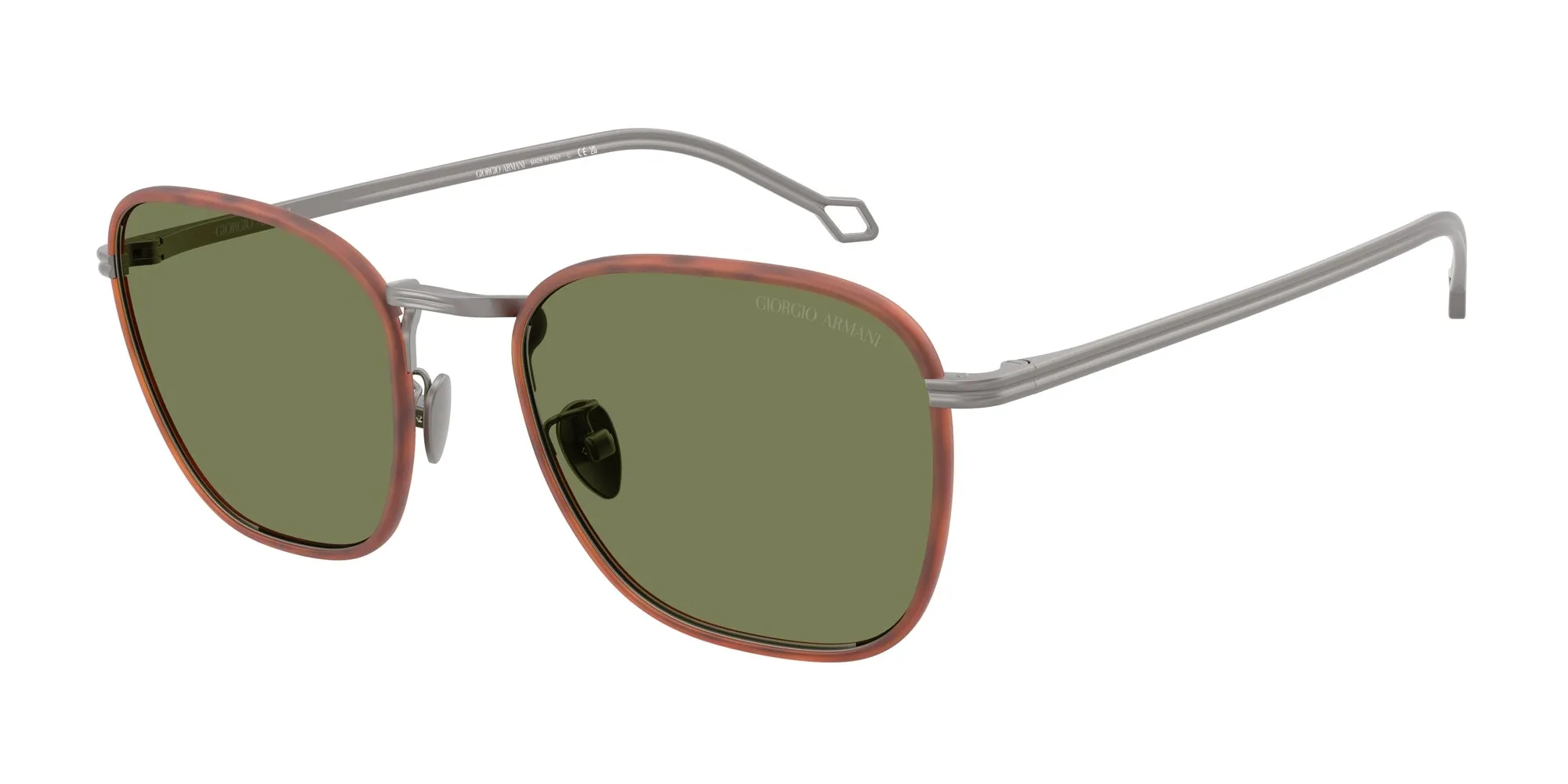 Giorgio Armani AR6164J 30032A Occhiali da sole Acciaio Grigio Verde Squadrata Normale - immagine 1