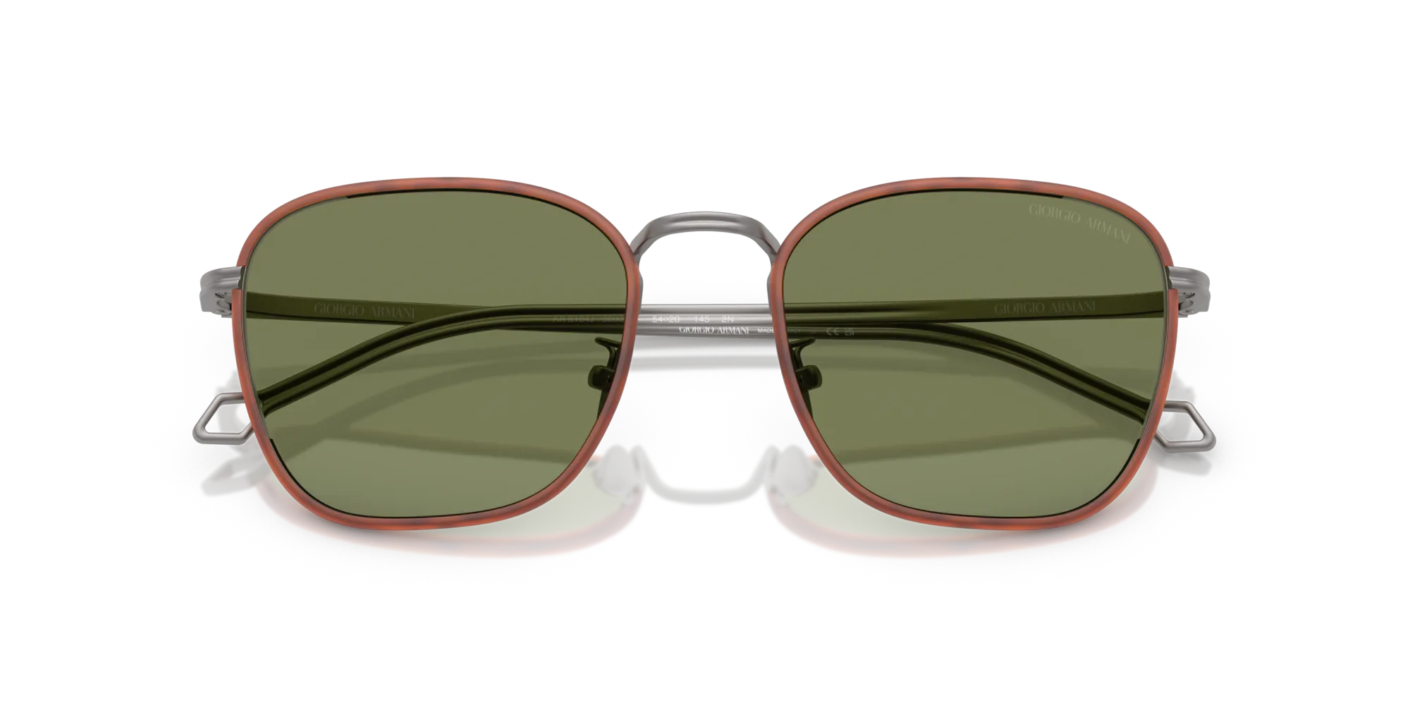 Giorgio Armani AR6164J 30032A Occhiali da sole Acciaio Grigio Verde Squadrata Normale - immagine 2