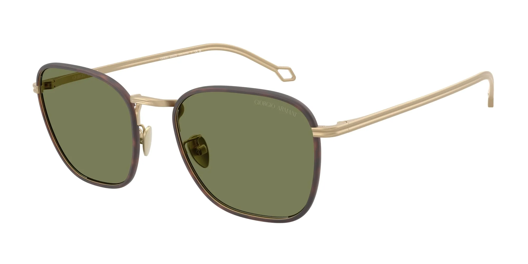 Giorgio Armani AR6164J 30022A Occhiali da sole Acciaio Oro Verde Squadrata Normale - immagine 1