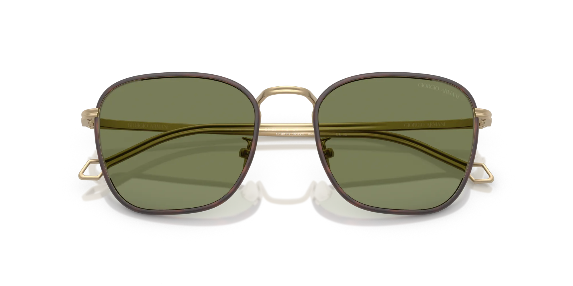Giorgio Armani AR6164J 30022A Occhiali da sole Acciaio Oro Verde Squadrata Normale - immagine 2