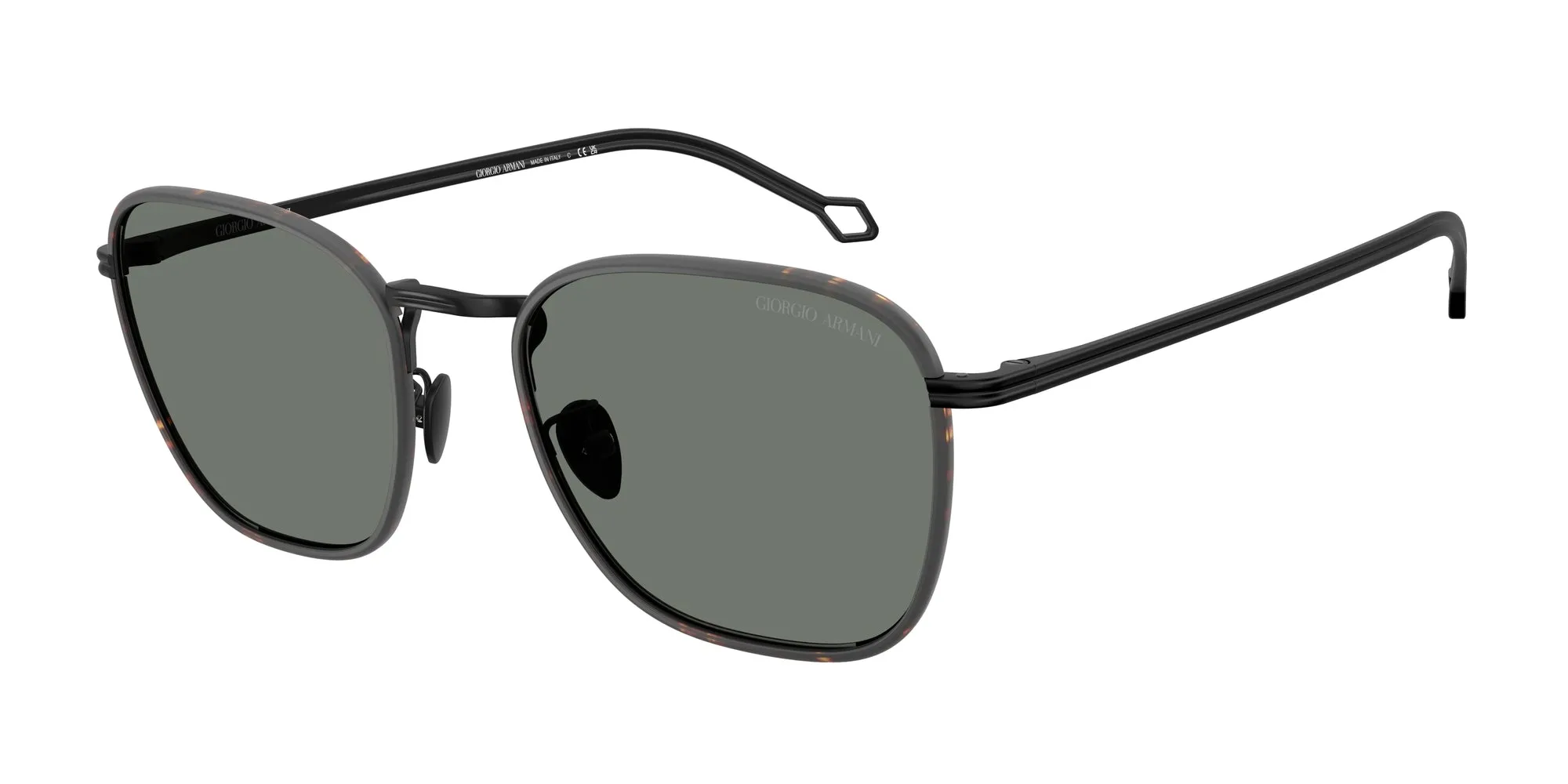 Giorgio Armani AR6164J 300111 Occhiali da sole Acciaio Nero Grigio Squadrata Normale - immagine 1