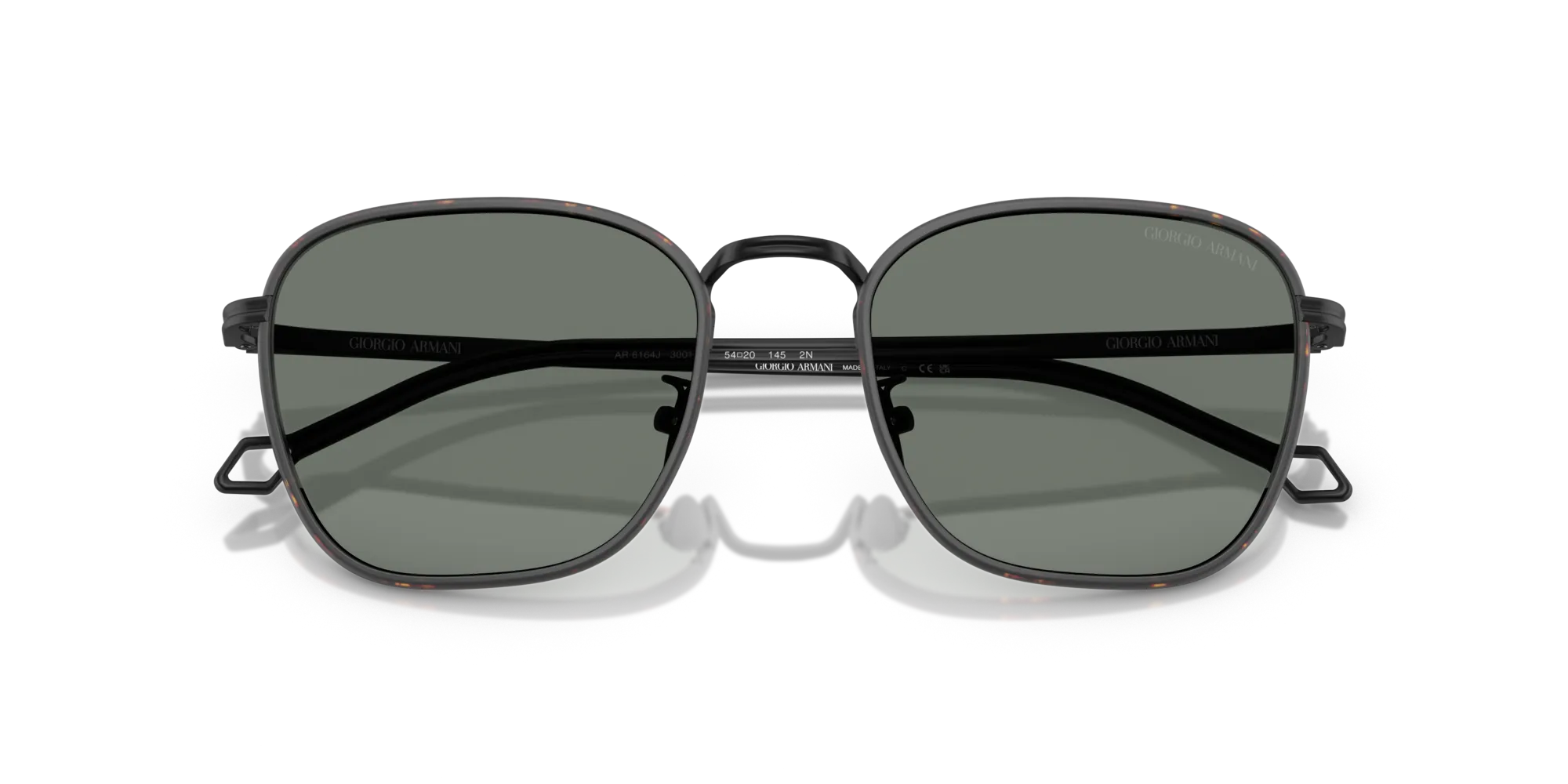 Giorgio Armani AR6164J 300111 Occhiali da sole Acciaio Nero Grigio Squadrata Normale - immagine 2