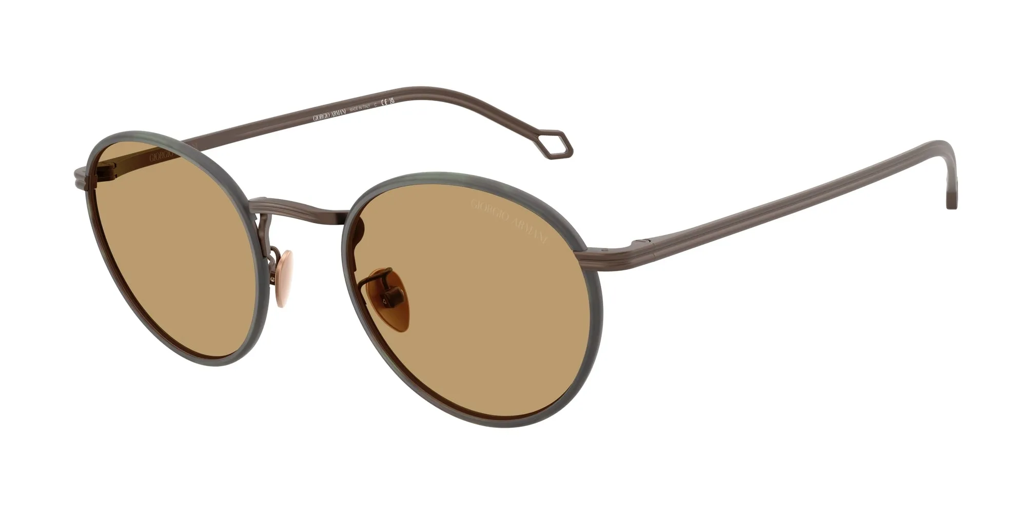 Giorgio Armani AR6163J 300673 Occhiali da sole Metallo Bronzo Marrone Rotonda Normale - immagine 1