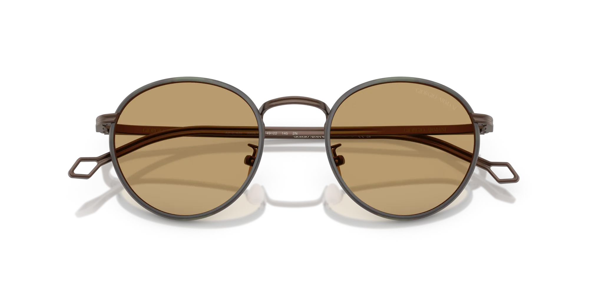 Giorgio Armani AR6163J 300673 Occhiali da sole Metallo Bronzo Marrone Rotonda Normale - immagine 2