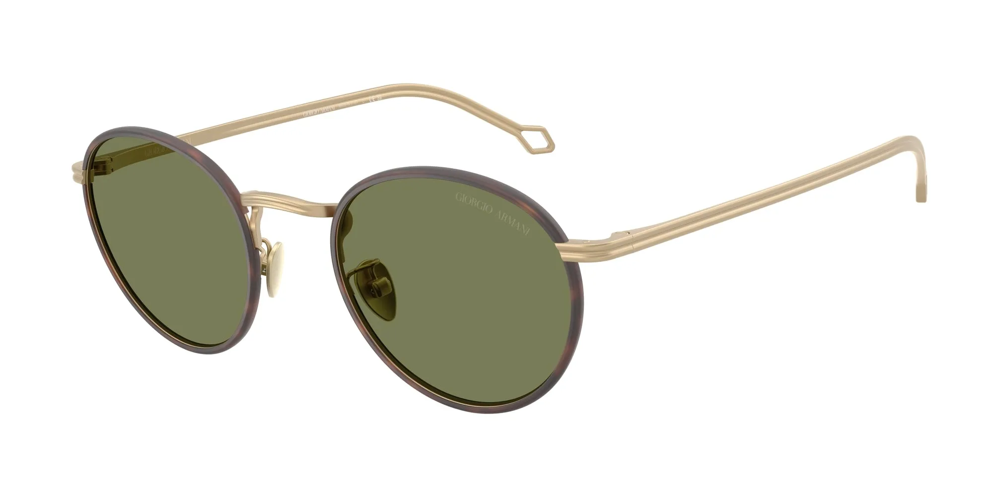 Giorgio Armani AR6163J 30022A Occhiali da sole Metallo Oro Verde Rotonda Normale - immagine 1