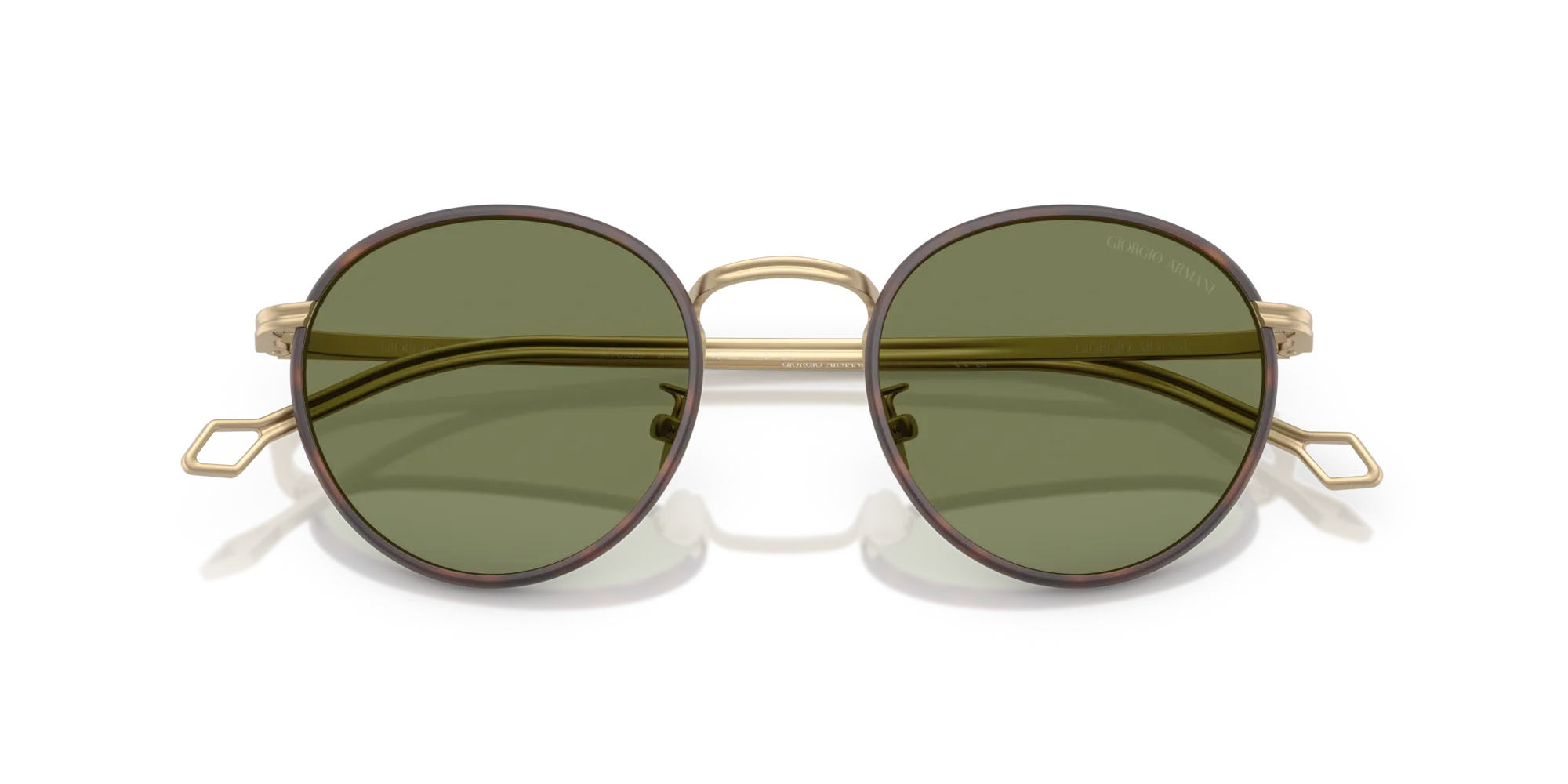 Giorgio Armani AR6163J 30022A Occhiali da sole Metallo Oro Verde Rotonda Normale - immagine 2