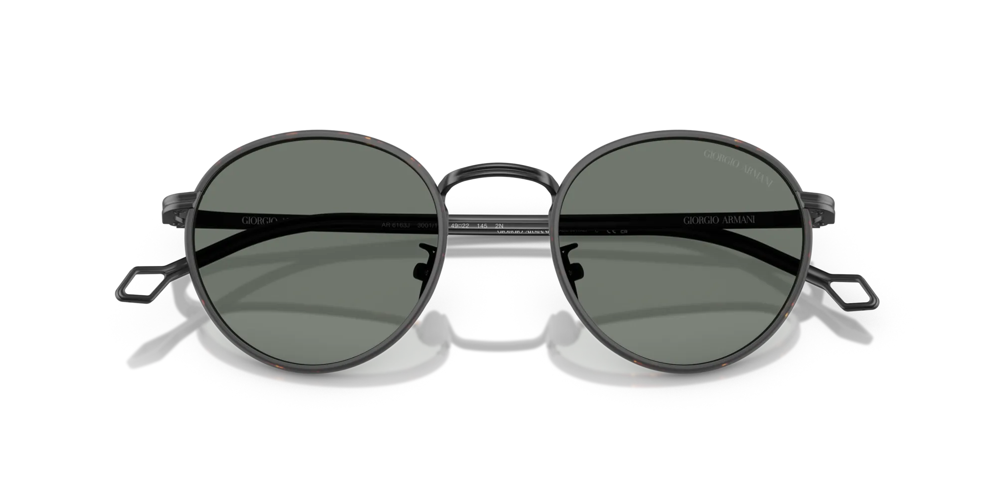 Giorgio Armani AR6163J 300111 Occhiali da sole Metallo Nero Grigio Rotonda Normale - immagine 2