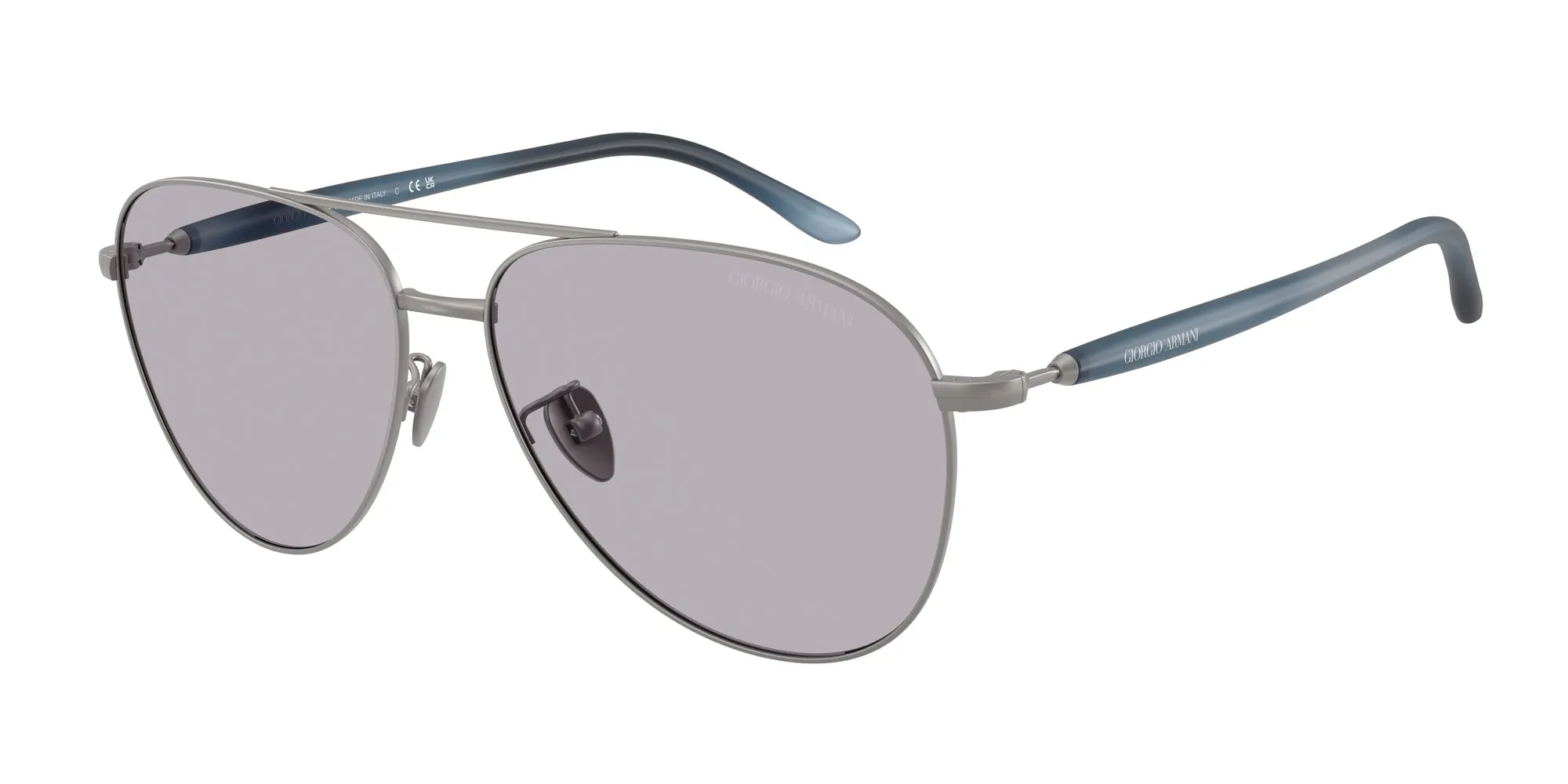 Giorgio Armani AR6162 3003M3 Occhiali da sole Acciaio Grigio Grigio Pilot Fotocromatiche - immagine 1