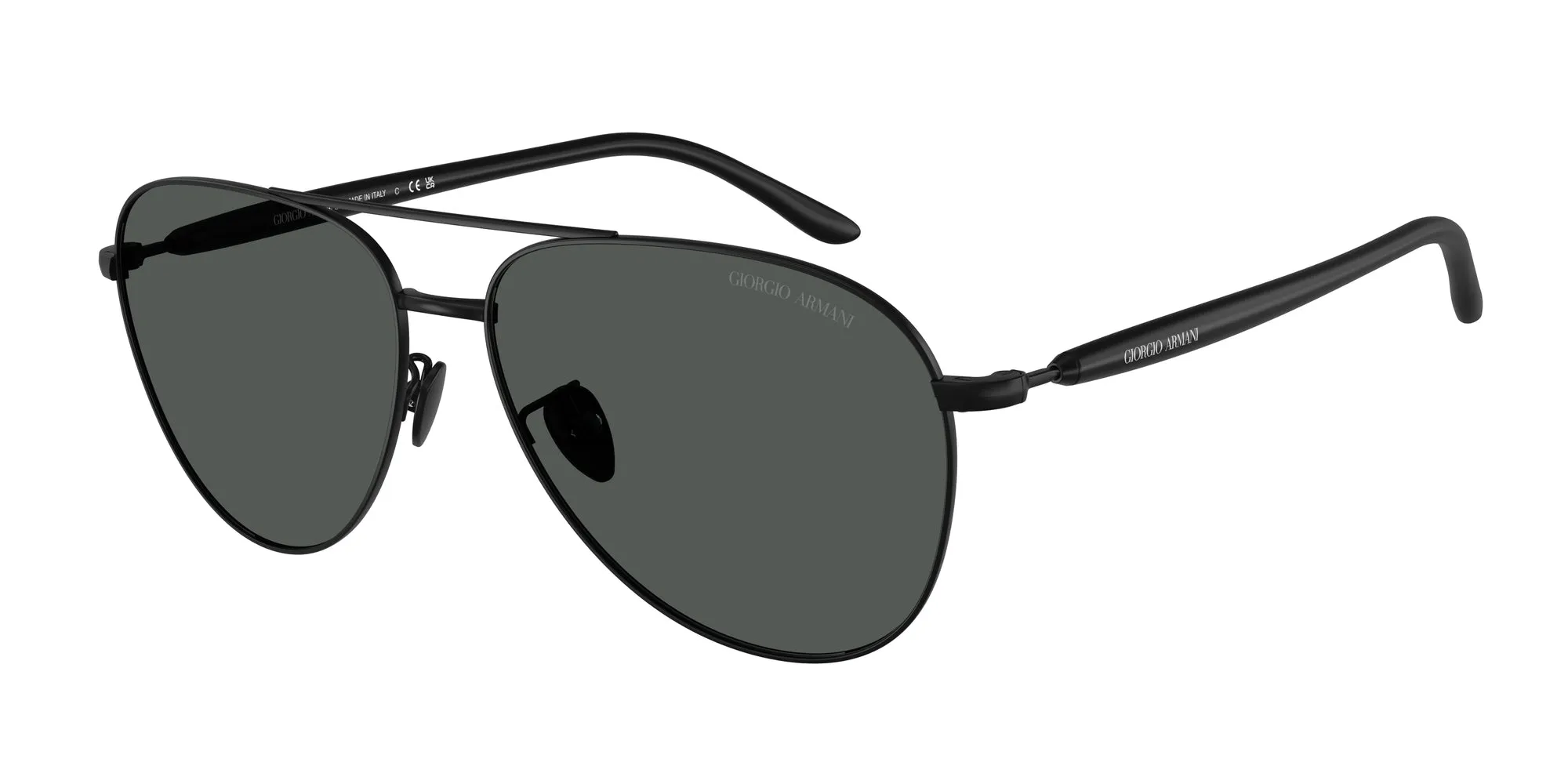 Giorgio Armani AR6162 300187 Occhiali da sole Acciaio Nero Grigio Pilot Normale - immagine 1