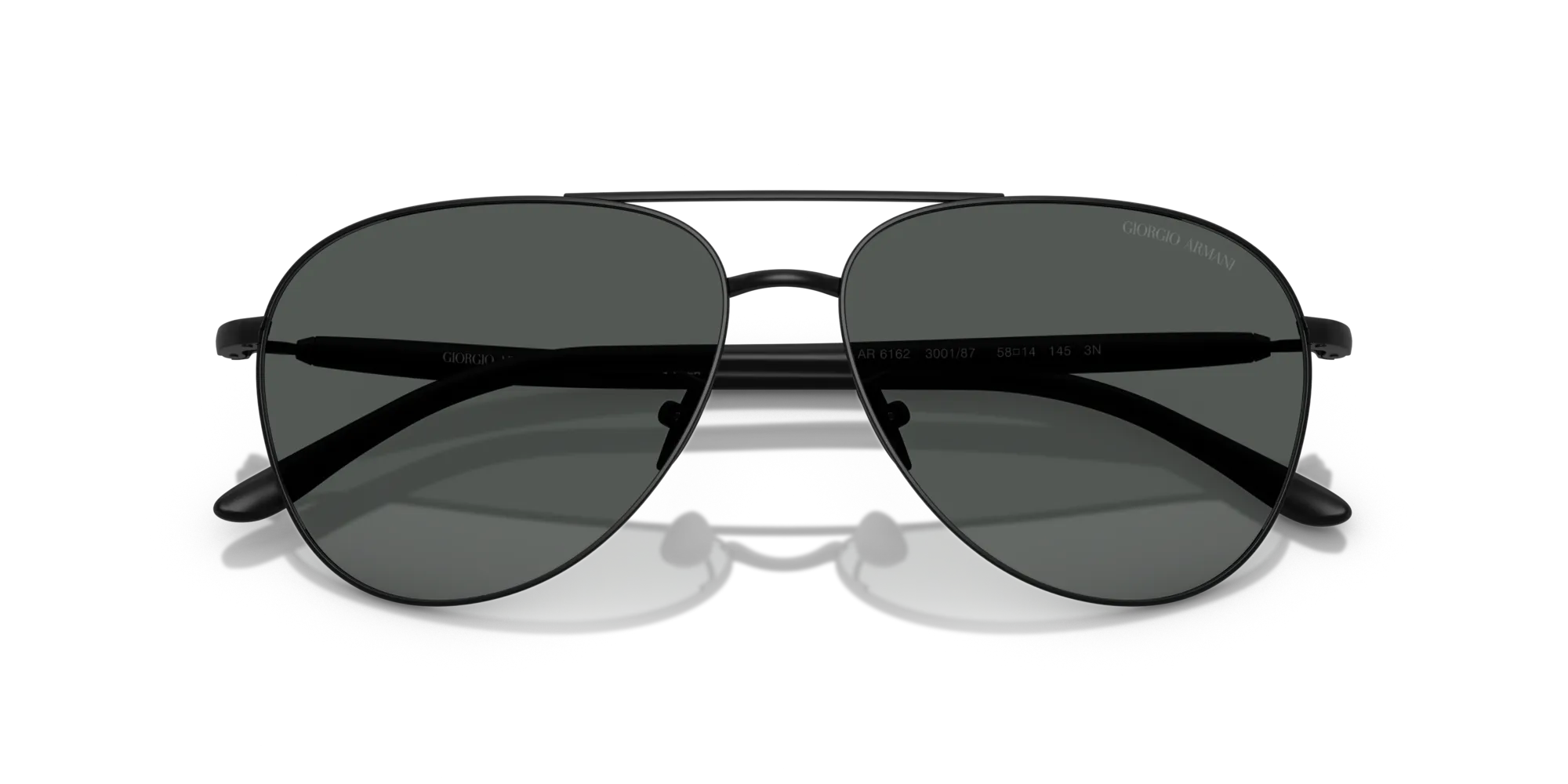 Giorgio Armani AR6162 300187 Occhiali da sole Acciaio Nero Grigio Pilot Normale - immagine 2