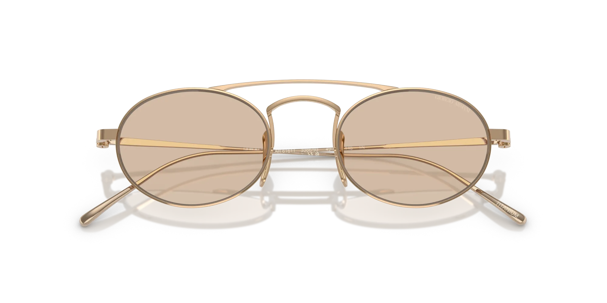 Giorgio Armani AR6161T 338693 Occhiali da sole Titanio Oro Marrone Rotonda Normale - immagine 2