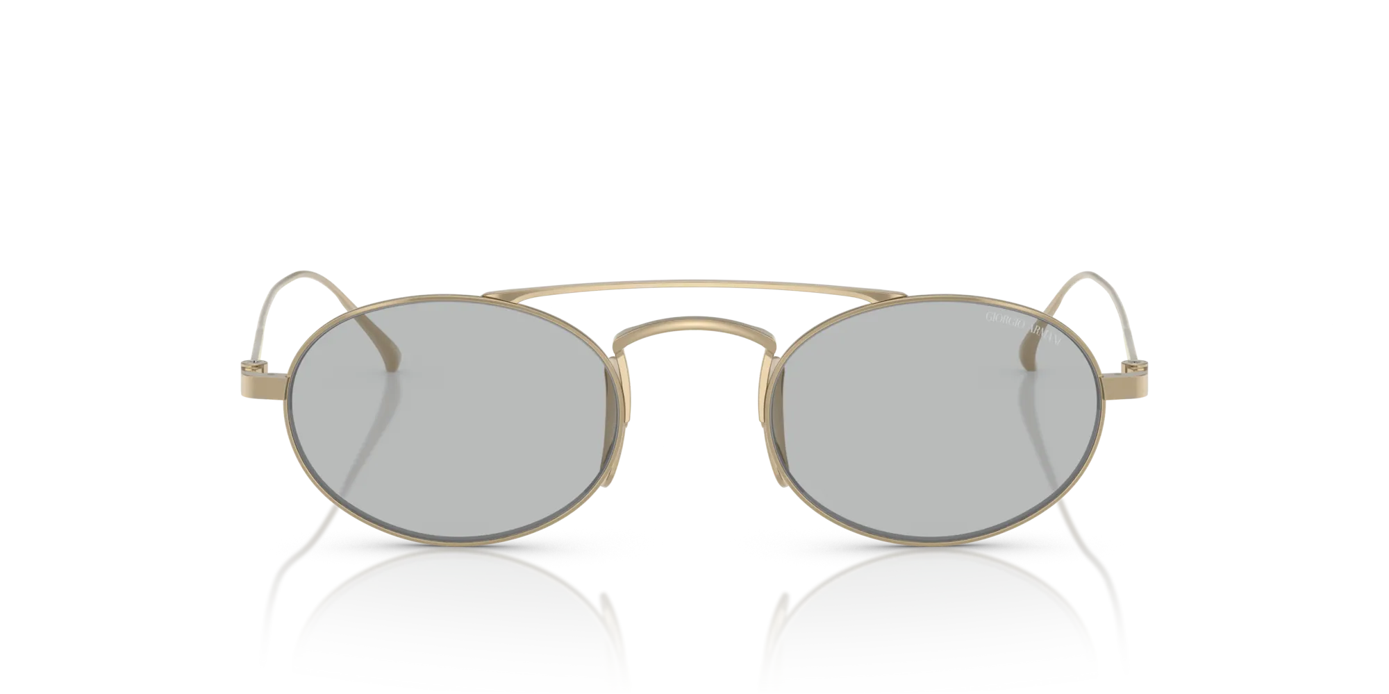Giorgio Armani AR6161T 338487 Occhiali da sole Titanio Oro Grigio Rotonda Normale - immagine 3