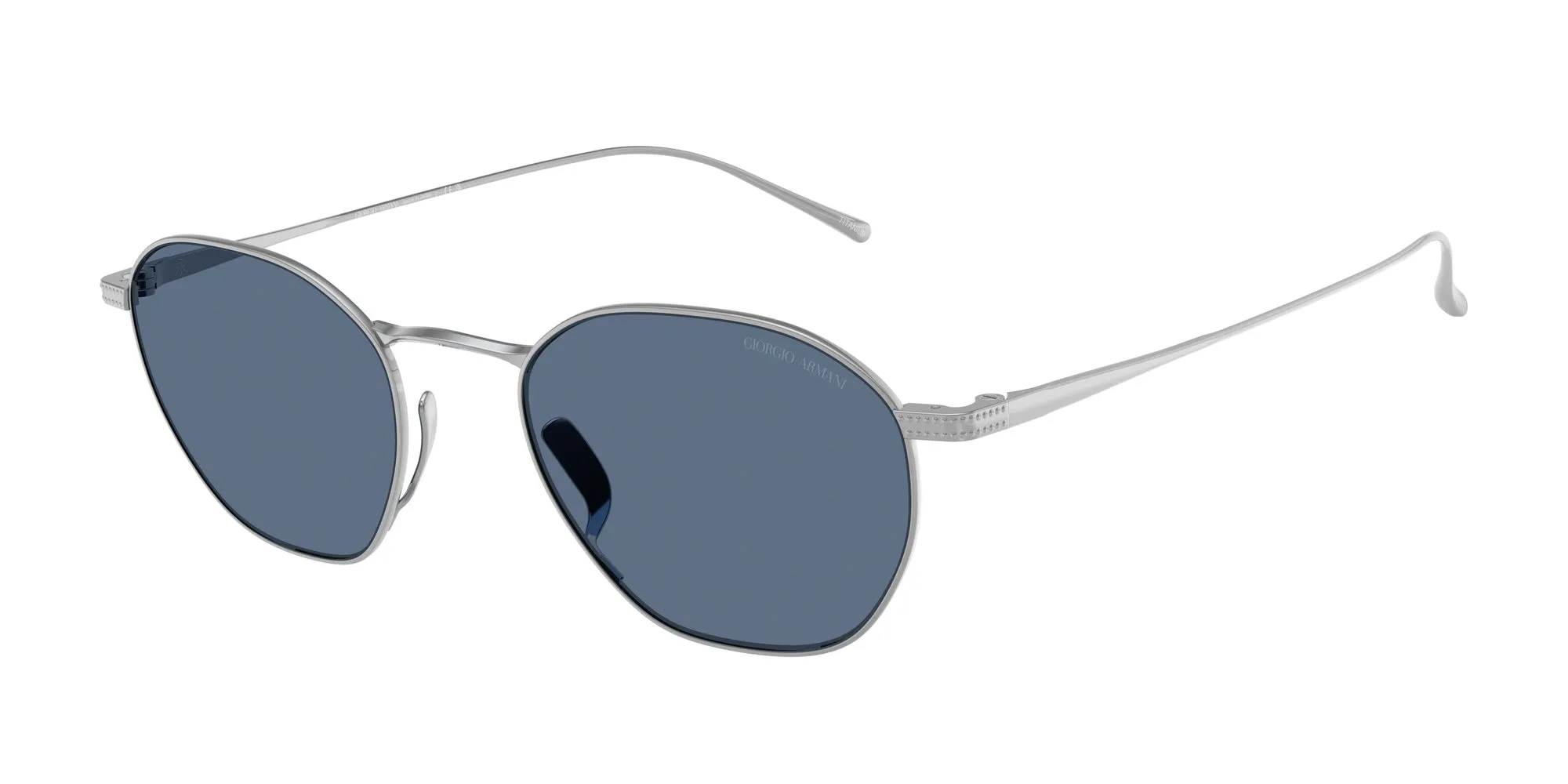 Giorgio Armani AR6160T 338780 Occhiali da sole Titanio Argento Blu Squadrata Normale - immagine 1