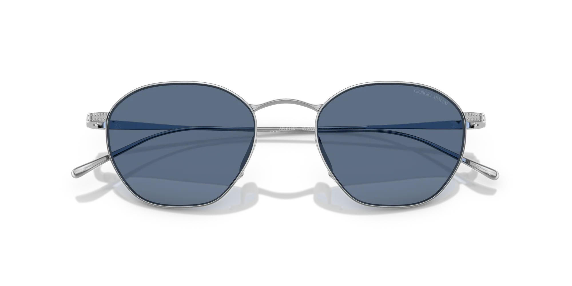 Giorgio Armani AR6160T 338780 Occhiali da sole Titanio Argento Blu Squadrata Normale - immagine 2