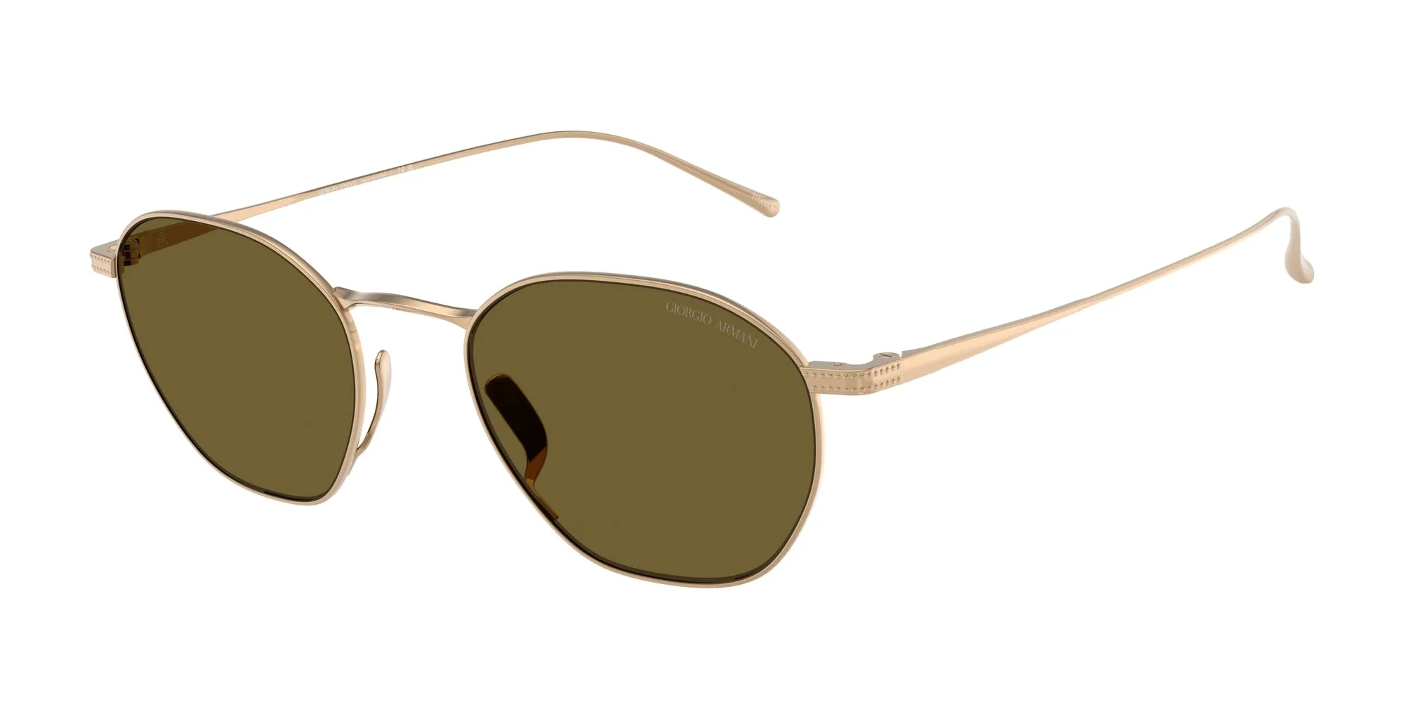 Giorgio Armani AR6160T 338673 Occhiali da sole Titanio Oro Marrone Squadrata Normale - immagine 1