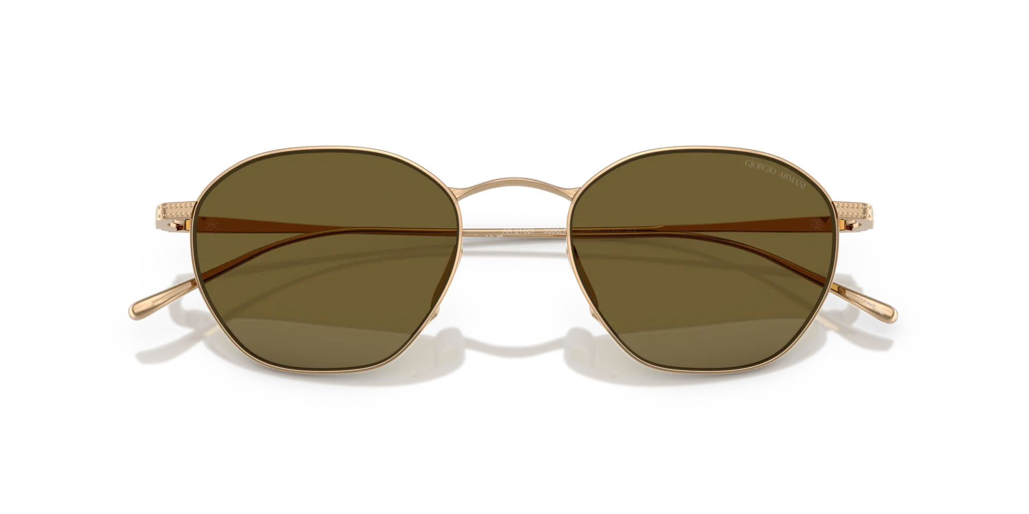 Giorgio Armani AR6160T 338673 Occhiali da sole Titanio Oro Marrone Squadrata Normale - immagine 2