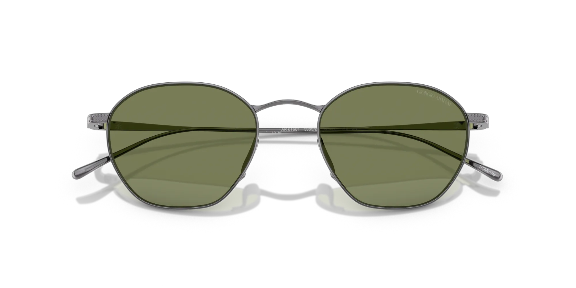 Giorgio Armani AR6160T 33852A Occhiali da sole Titanio Grigio Verde Squadrata Normale - immagine 2