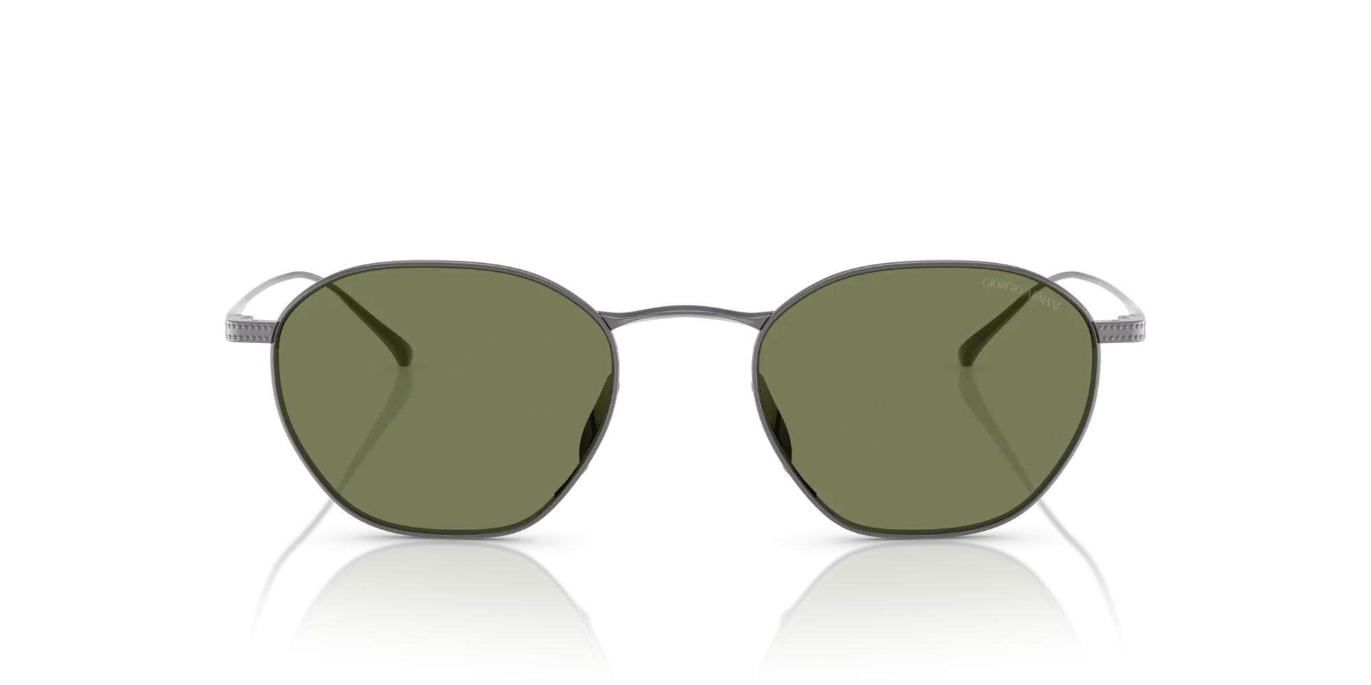 Giorgio Armani AR6160T 33852A Occhiali da sole Titanio Grigio Verde Squadrata Normale - immagine 3