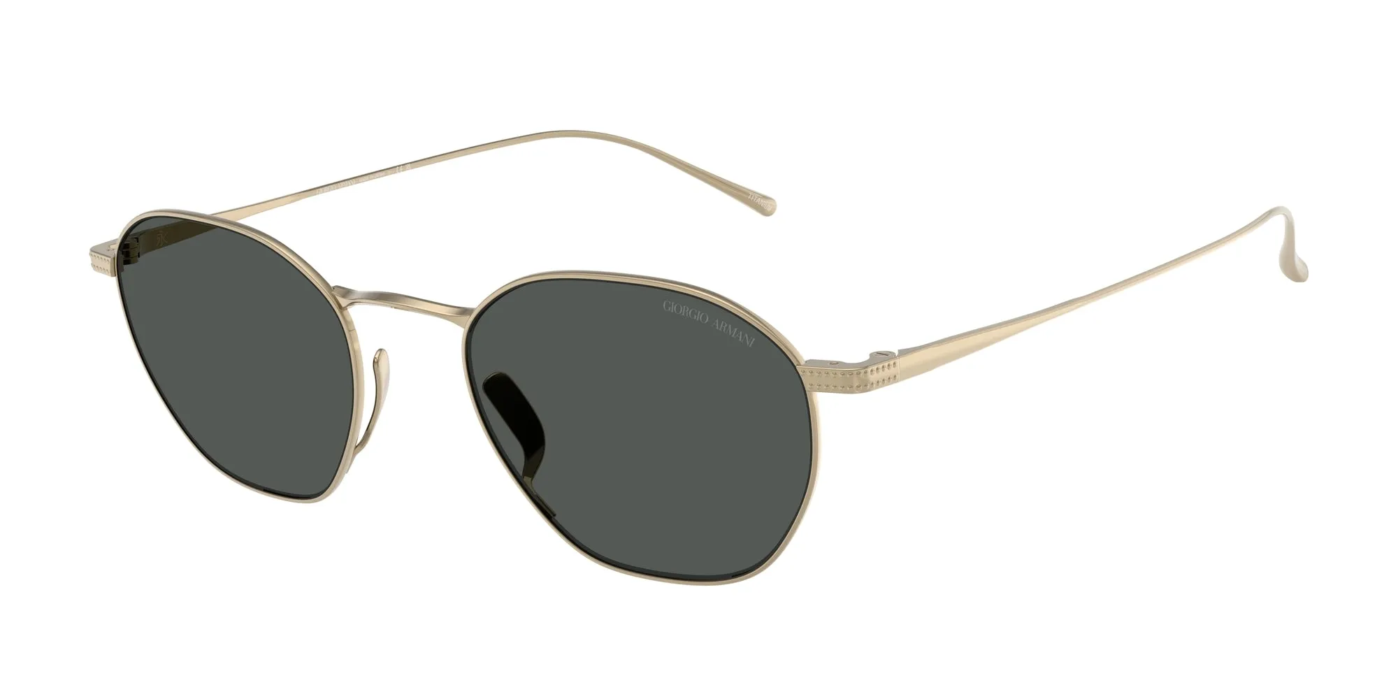 Giorgio Armani AR6160T 338487 Occhiali da sole Titanio Oro Grigio Squadrata Normale - immagine 1