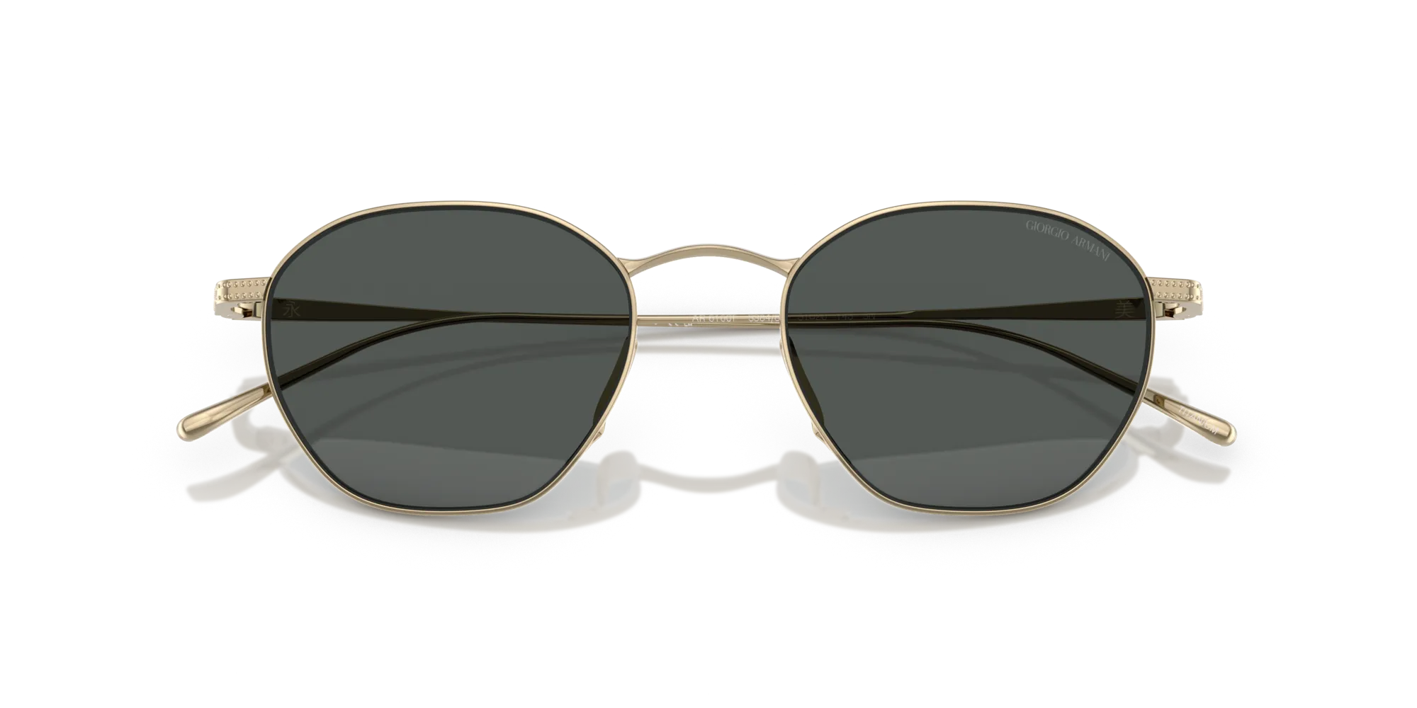 Giorgio Armani AR6160T 338487 Occhiali da sole Titanio Oro Grigio Squadrata Normale - immagine 2