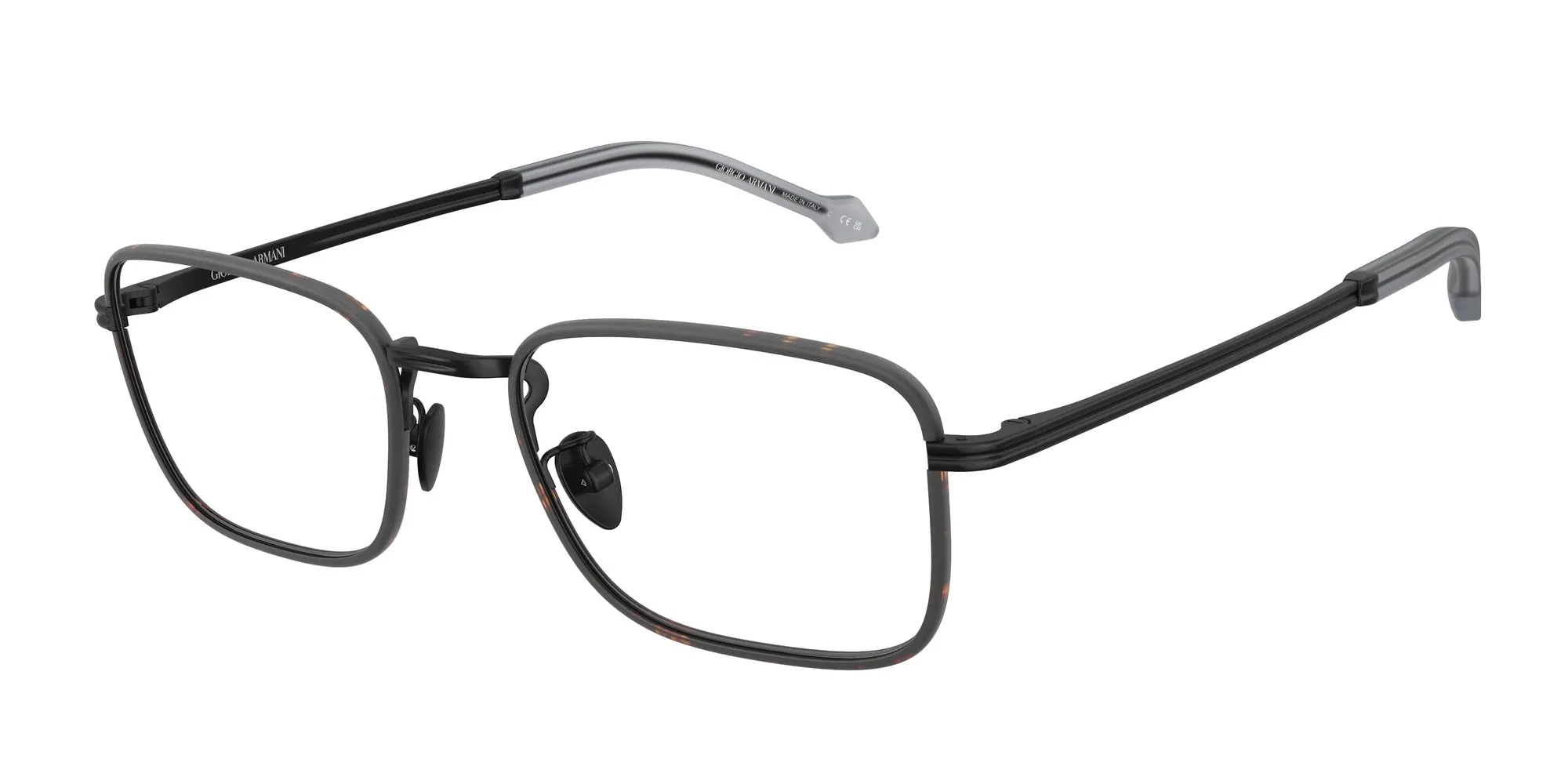 Giorgio Armani AR5152J 3001 Montature da vista Acciaio Nero Trasparente Squadrata Normale - immagine 1