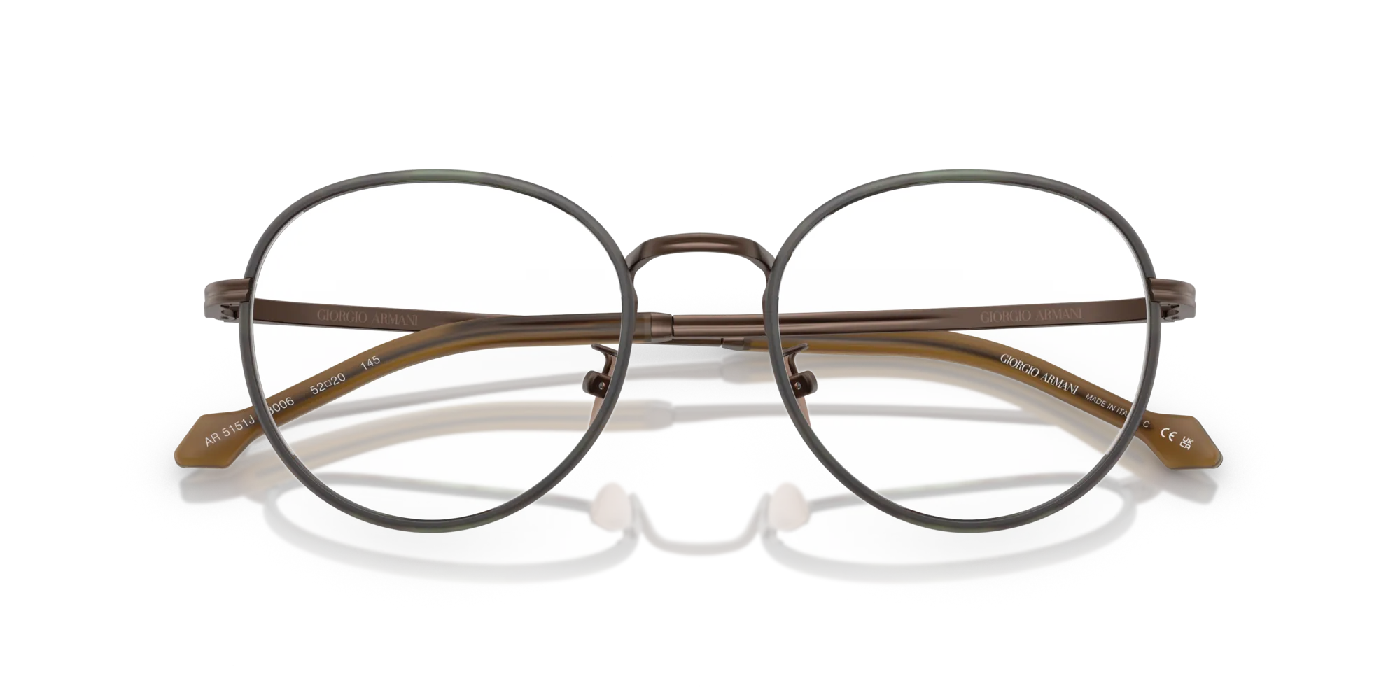 Giorgio Armani AR5151J 3006 Montature da vista Metallo Bronzo Trasparente Pantos Normale - immagine 2