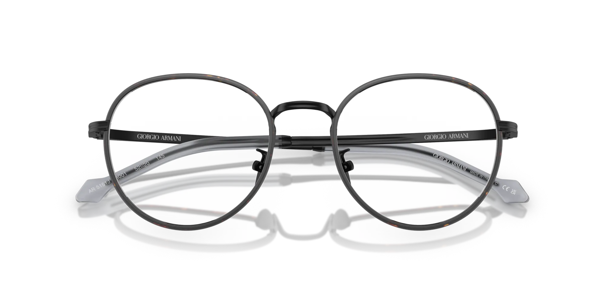 Giorgio Armani AR5151J 3001 Montature da vista Metallo Nero Pantos Normale - immagine 2