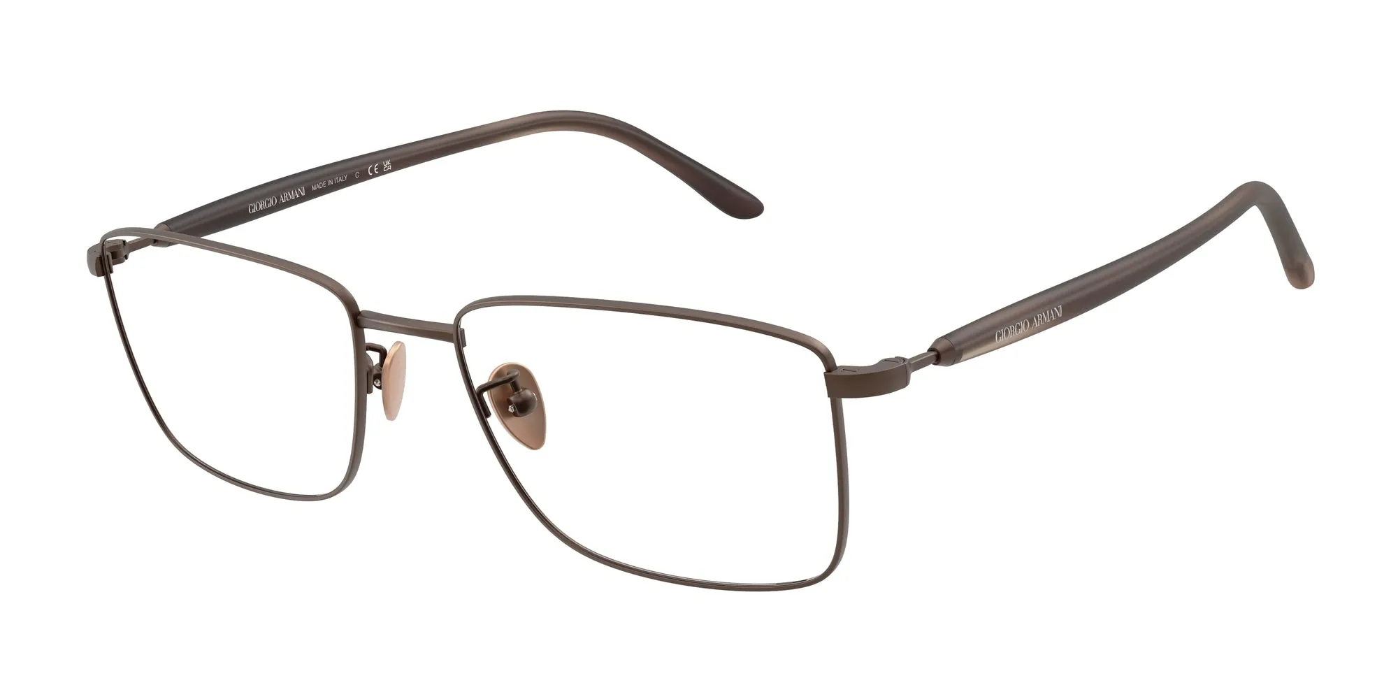 Giorgio Armani AR5150 3006 Montature da vista Acciaio Marrone Trasparente Squadrata Normale - immagine 1