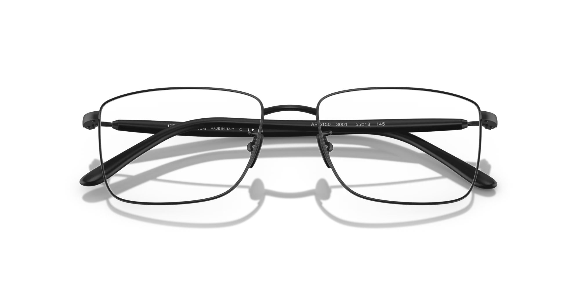 Giorgio Armani AR5150 3001 Montature da vista Acciaio Nero Squadrata Normale - immagine 2