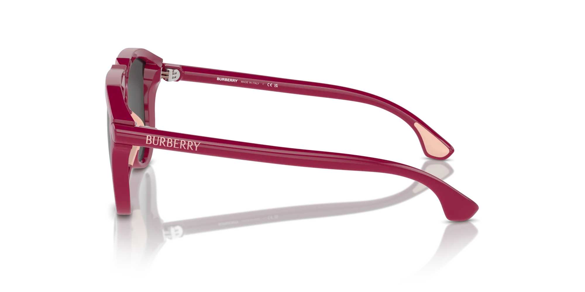 Burberry JB4003U 413187 Occhiali da sole Iniettato Rosa Grigio Pilot Normale - immagine 4