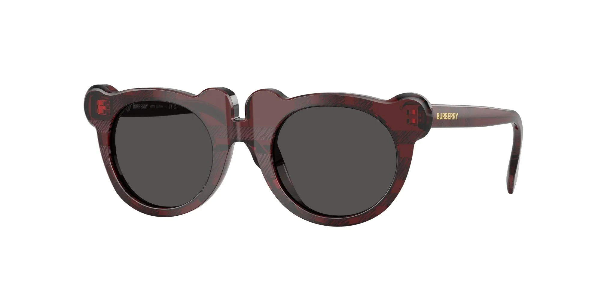 Burberry JB4355 411587 Occhiali da sole Acetato Rosso Grigio Rotonda Normale - immagine 1