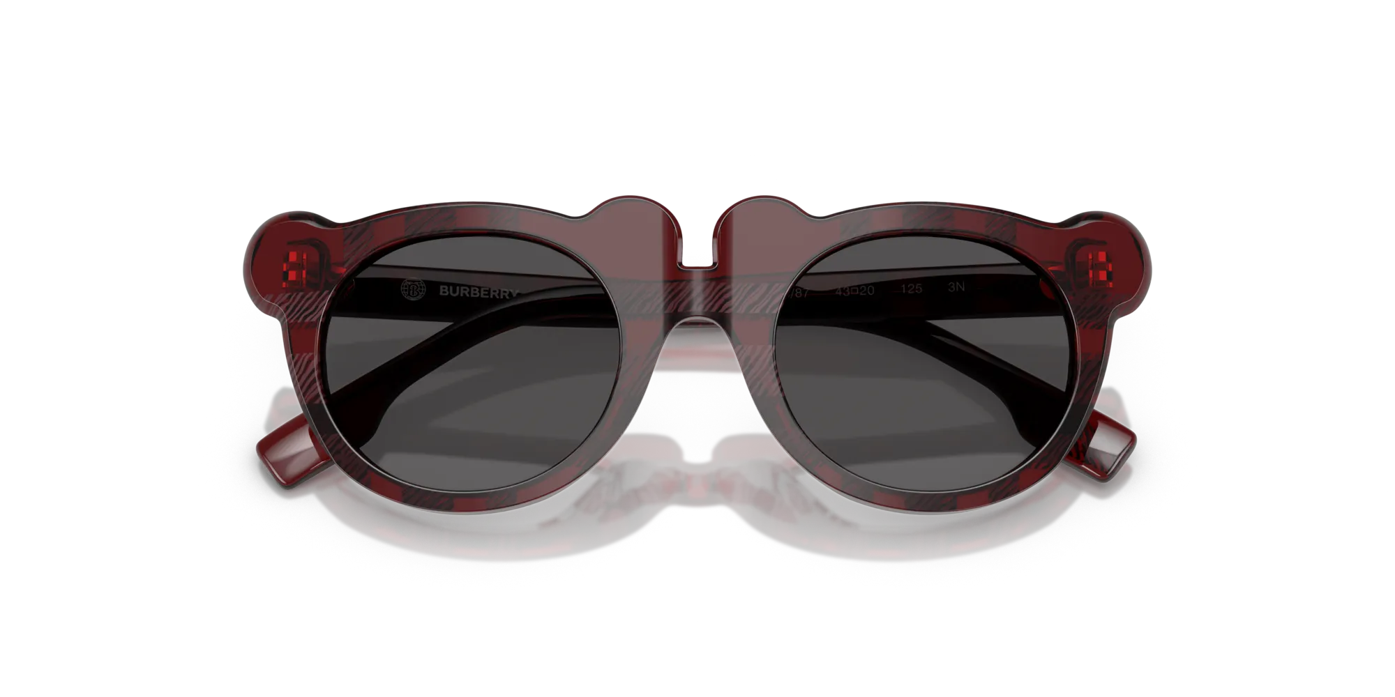 Burberry JB4355 411587 Occhiali da sole Acetato Rosso Grigio Rotonda Normale - immagine 2