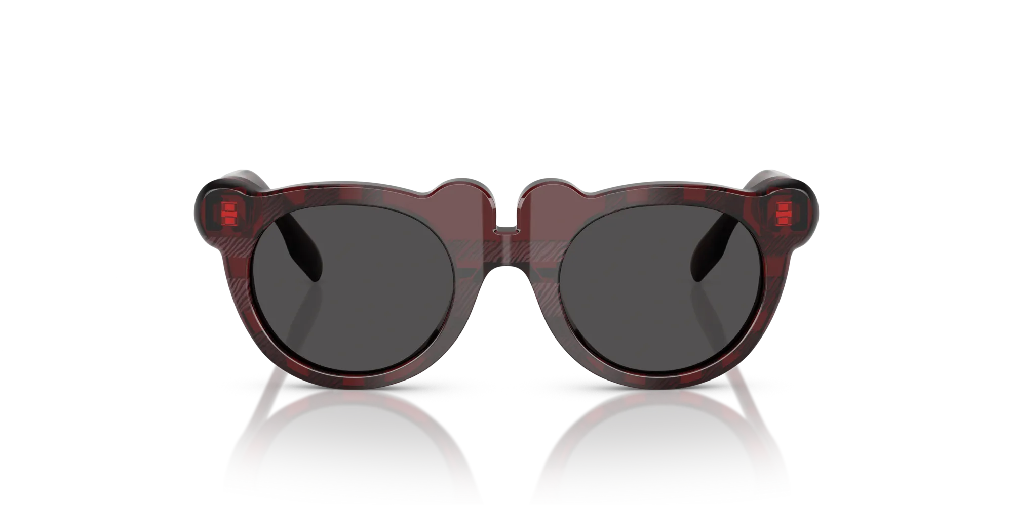 Burberry JB4355 411587 Occhiali da sole Acetato Rosso Grigio Rotonda Normale - immagine 3